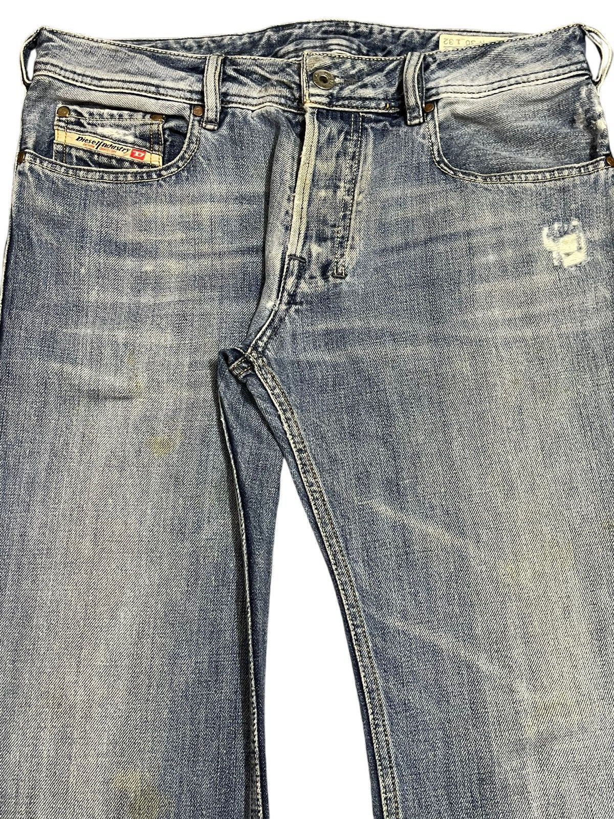 Diesel Vtg 90s Diesel Industry Faded Wash Distress Wide Leg Bootcut Size US 32 / EU 48 - 4 Thumbnail