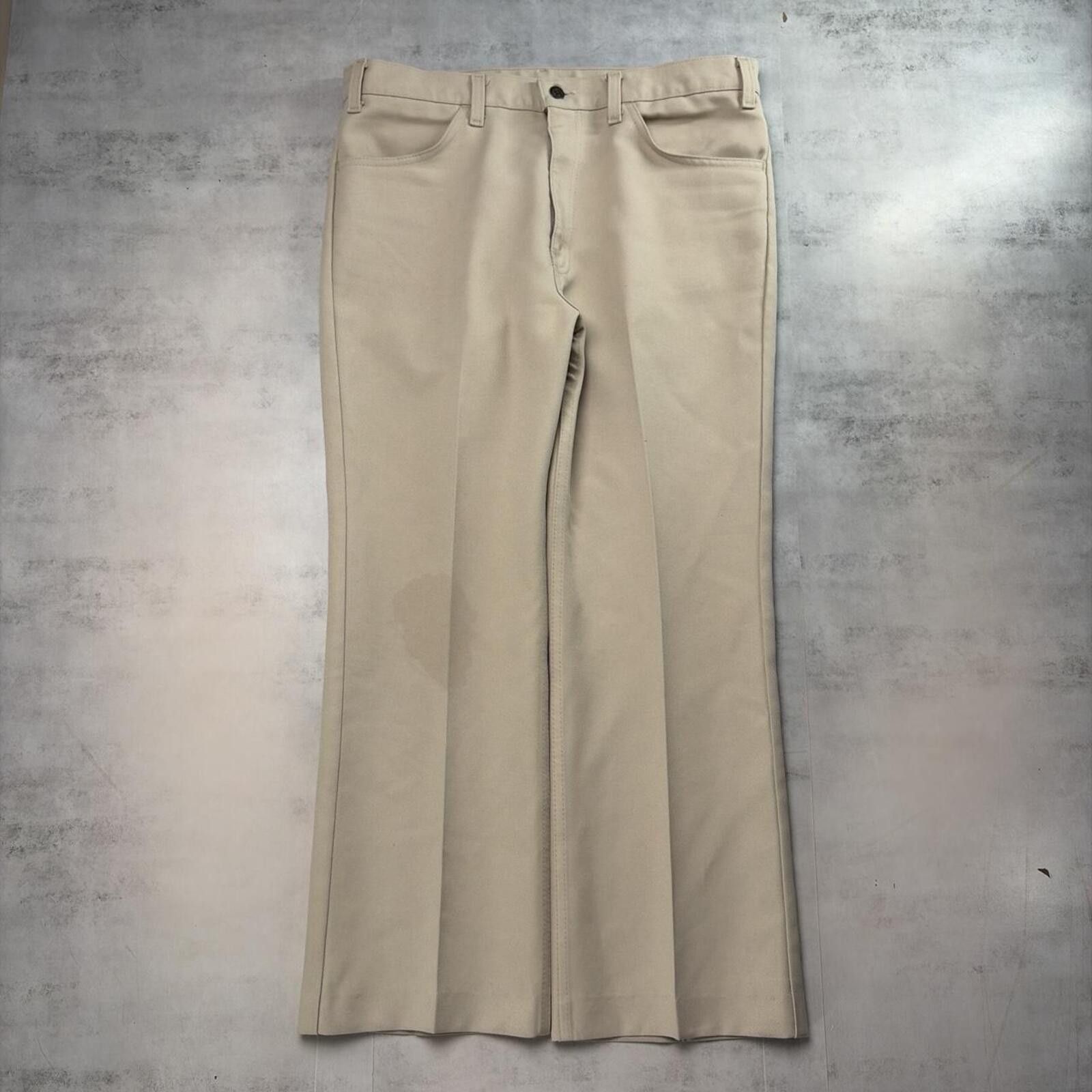 Levi's Vintage 70s Levi’s Sta-Prest Cream Flare Bootcut Dress Pants Size US 34 / EU 50 - 2 Thumbnail