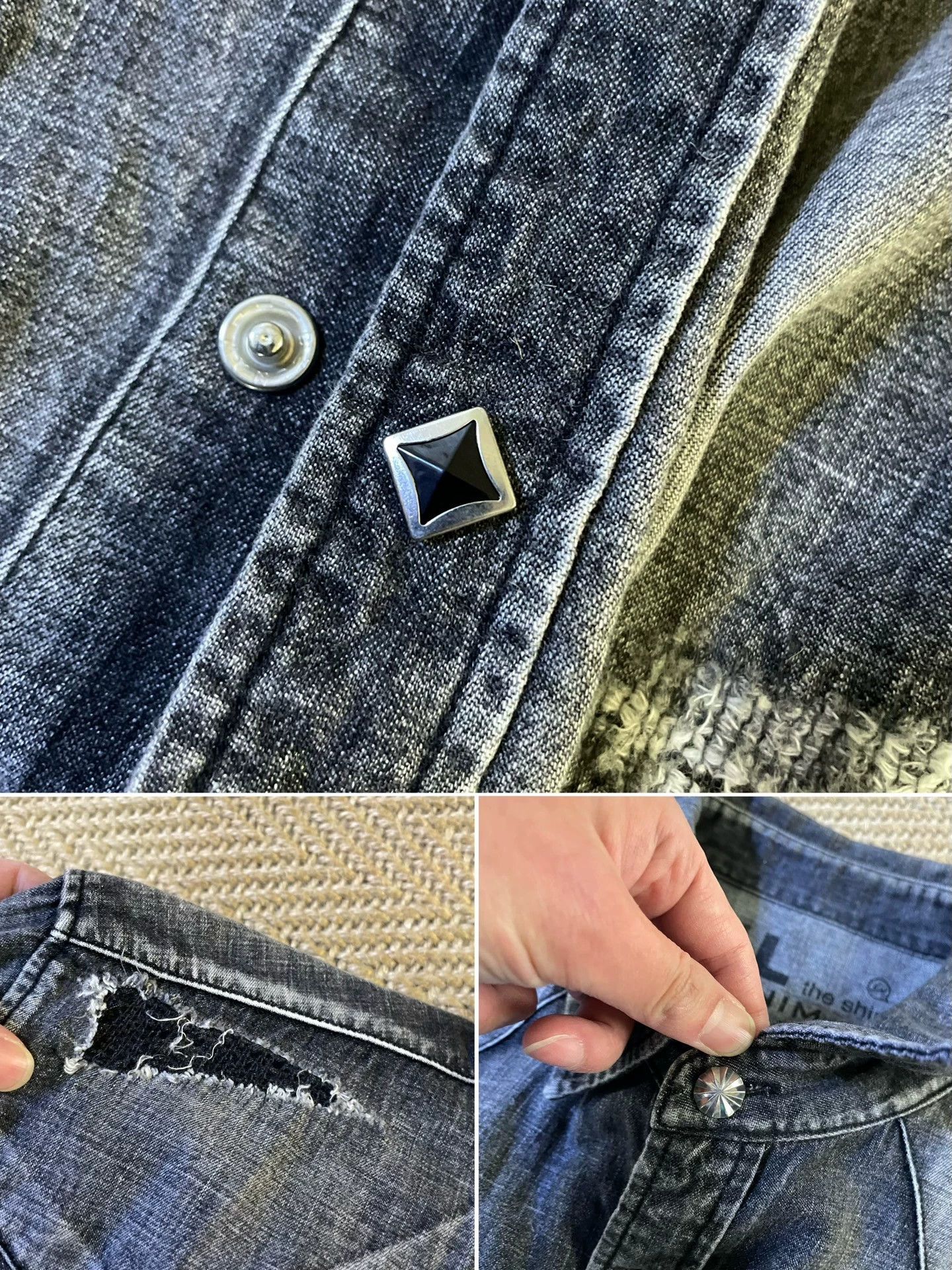 Vanquish VANQUISH x FRAGMENT Distressed Washed Denim Shirt L Like New Size US L / EU 52-54 / 3 - 8 Thumbnail