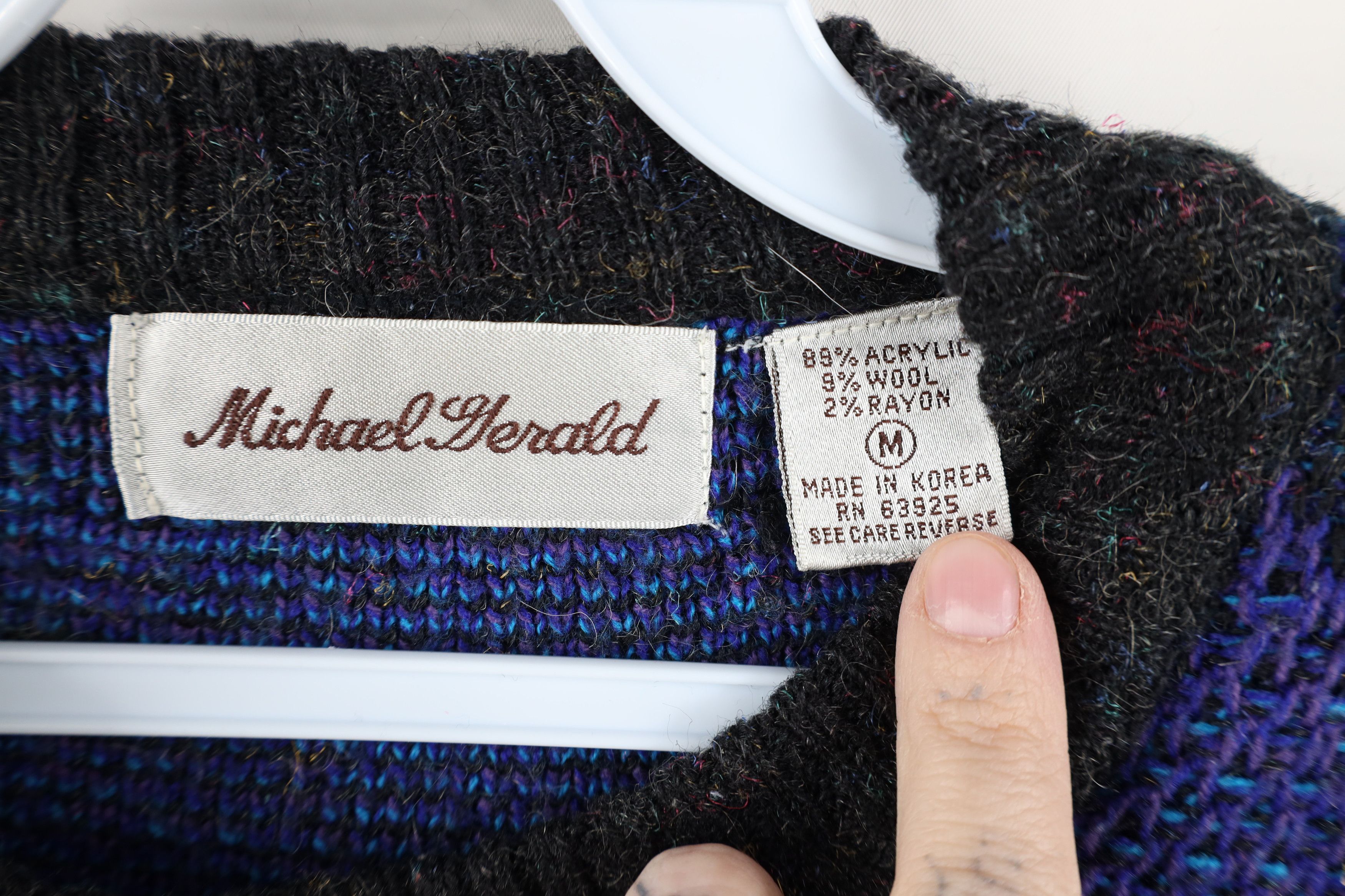 Vintage Vintage 90s Streetwear Fleck Geometric Knit Crewneck Sweater Size M / US 6-8 / IT 42-44 - 4 Thumbnail