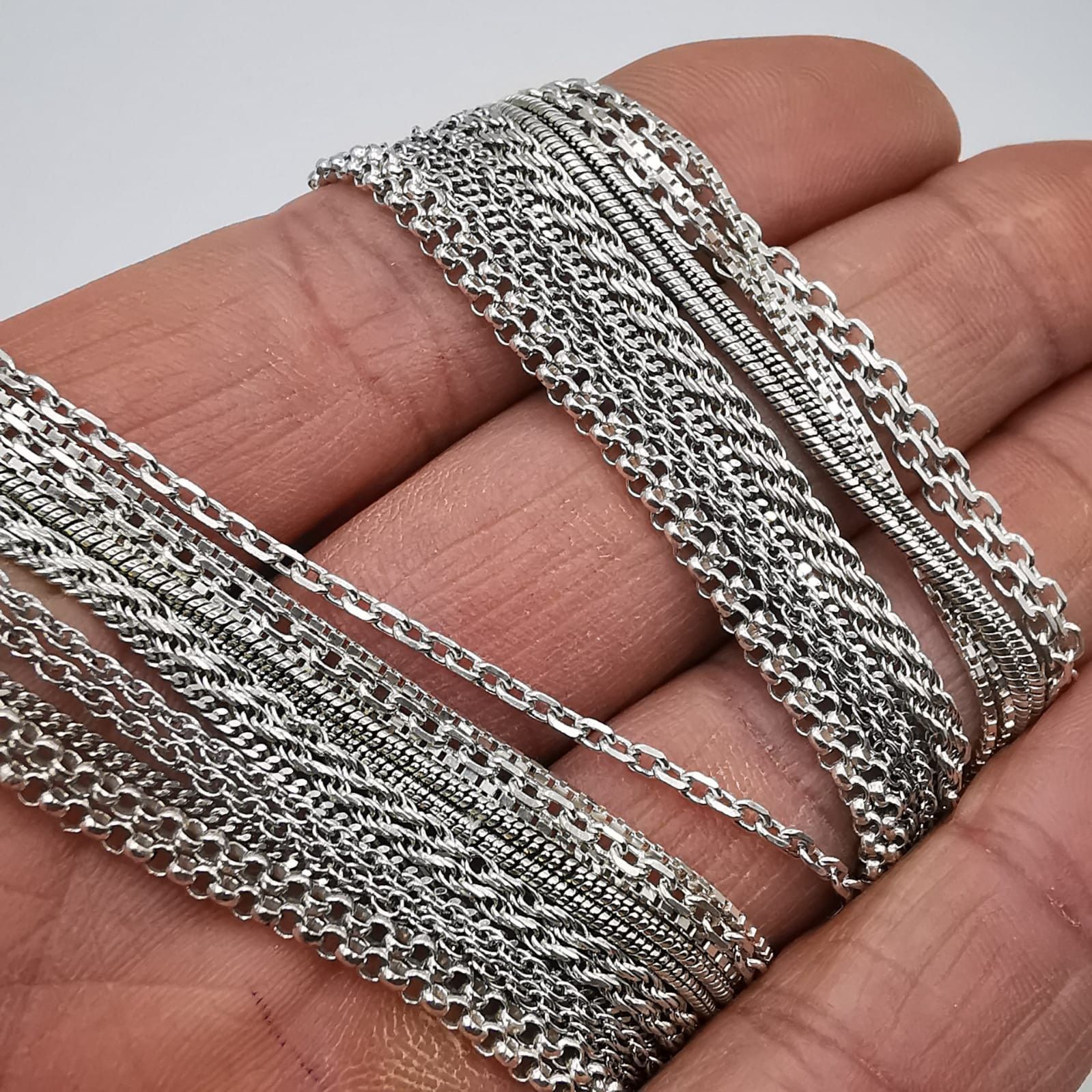 Sterling Silver Vintage 7 Chains Necklece,925 Sterling Silver,Signed, 29,68g Size ONE SIZE - 5 Thumbnail
