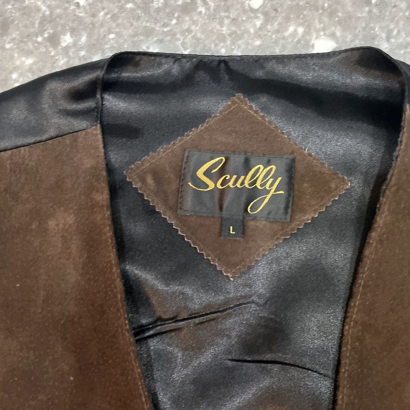 Scully VINTAGE Scully Mens L Brown Suede Leather Western Snap Lined Vest Jacket Cowboy Shirt? Size US L / EU 52-54 / 3 - 2 Thumbnail