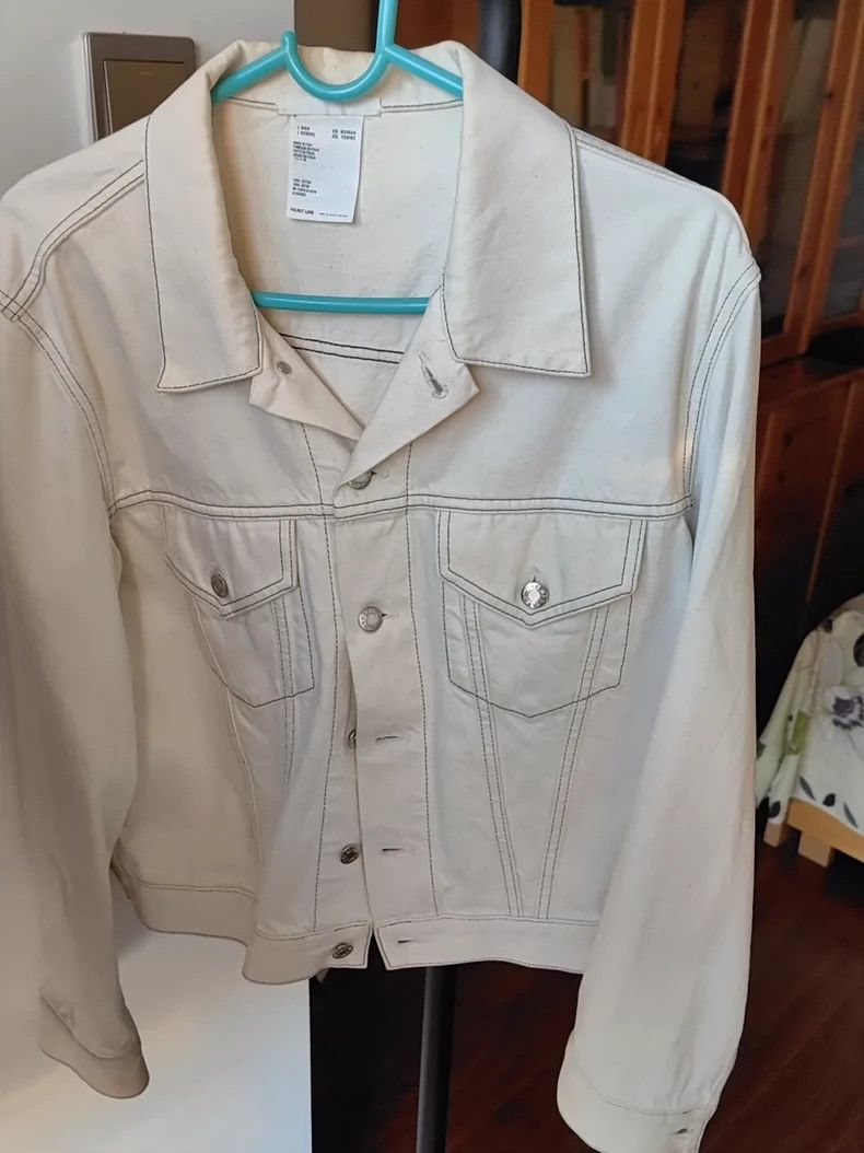 Helmut Lang Helmut Lang White Denim Jacket Size L Size US L / EU 52-54 / 3 - 1 Thumbnail