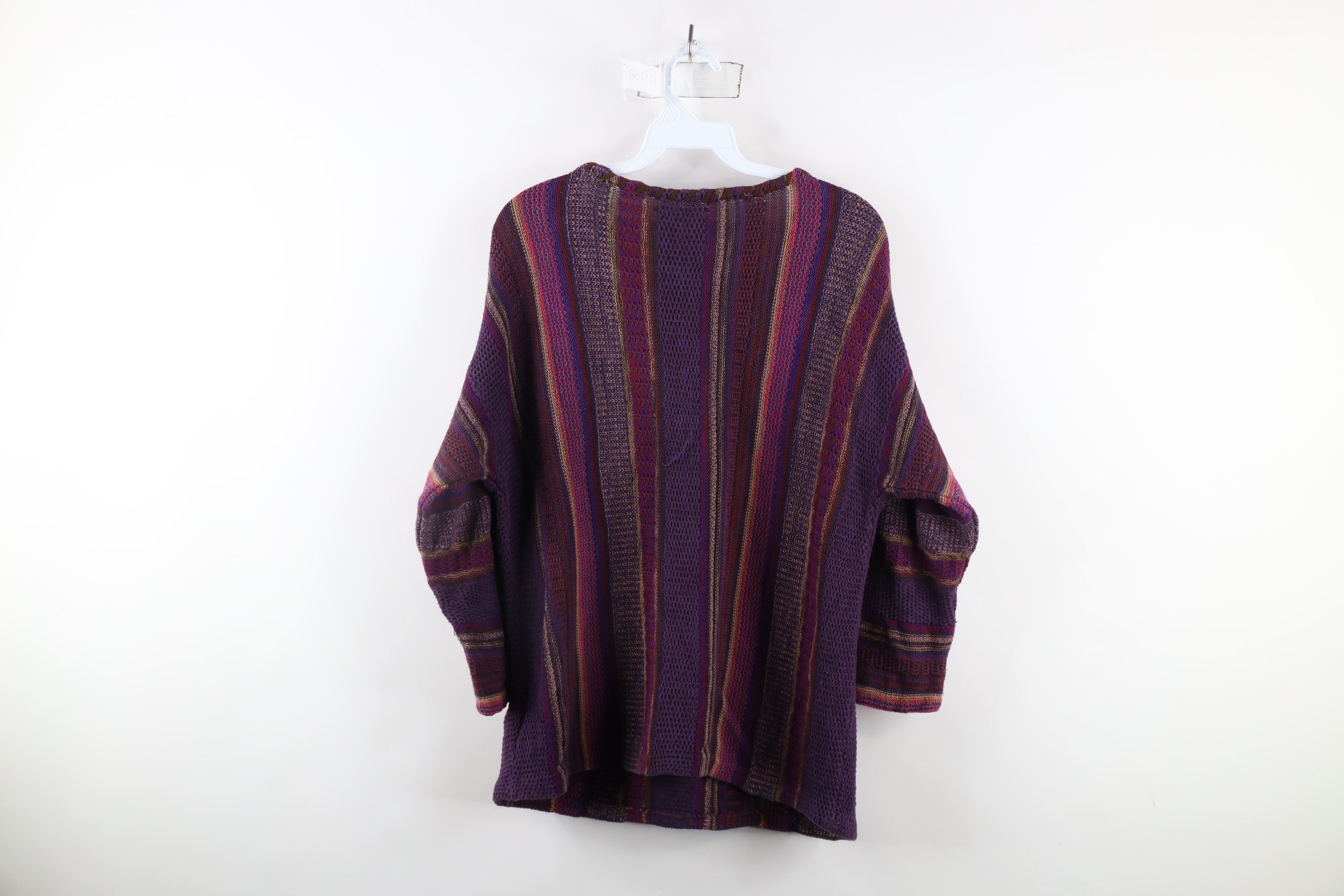 Ralph Lauren × Vintage Vintage Ralph Lauren Rainbow Striped Knit Crewneck Sweater Size L / US 10 / IT 46 - 9 Thumbnail