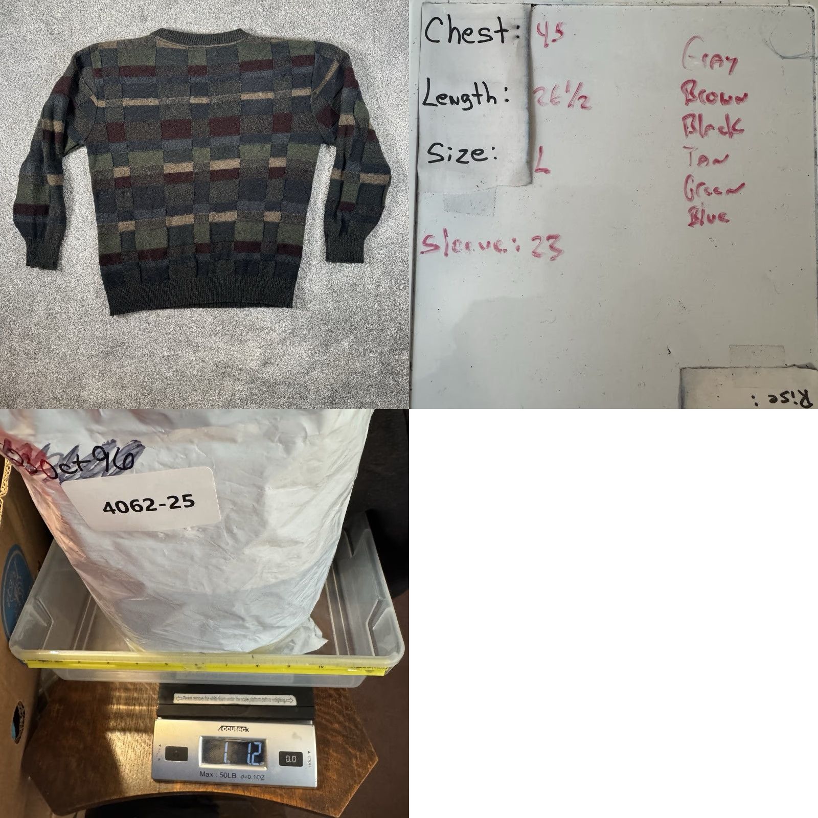 Croft & Barrow Croft & Barrow Sweater L Pullover 90s Textured Patchwork Grunge Biggie Hip-Hop Multicolor Knit Crew Neck Long Sleeve Mens Regular Winter Fall Spring Size US L / EU 52-54 / 3 - 8 Thumbnail