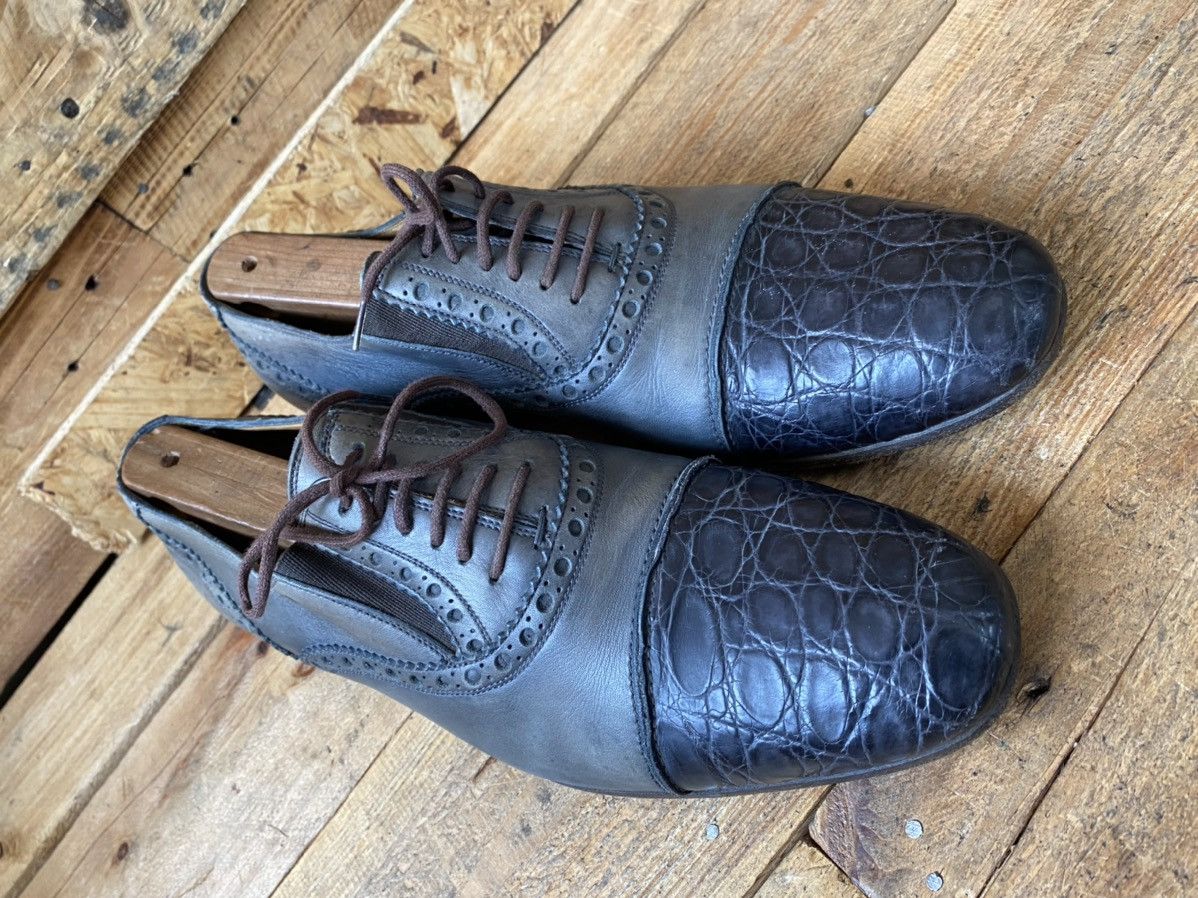 Designer × Gucci Gucci exotic crocodile skin oxford leather shoes sz 41 Size US 8 / EU 41 - 10 Thumbnail