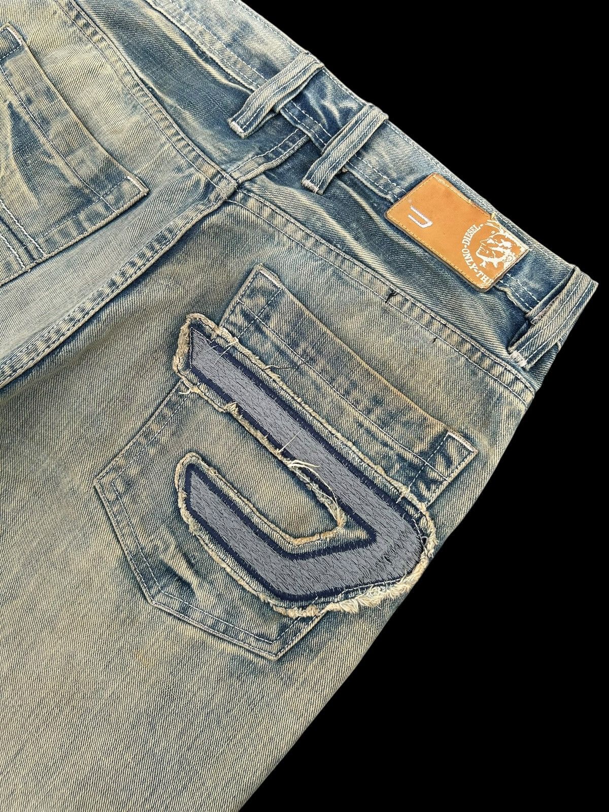 Kapital Vintage Diesel Big Logo Distressed Dirty Denim jeans Size US 32 / EU 48 - 2 Thumbnail