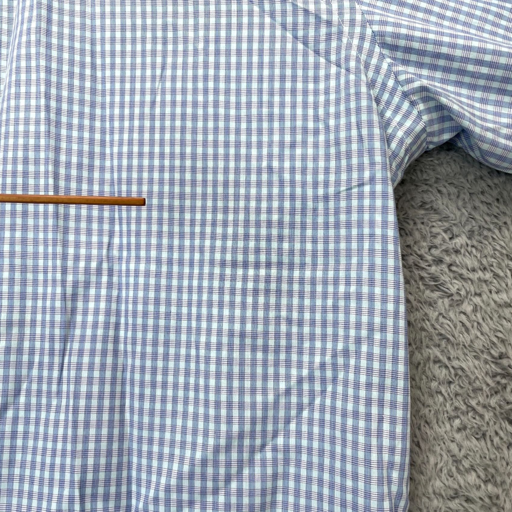 Canali Canali Shirt Mens 38 Blue Dress Tattersall Check Cotton Formal Oxford Button Up Size 38R - 6 Thumbnail