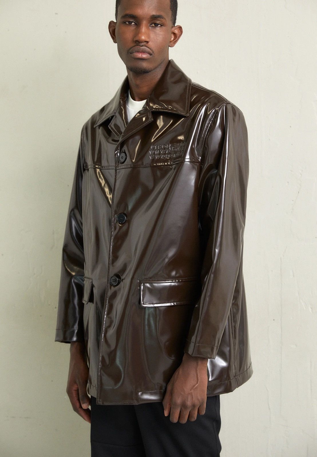 Maison Margiela !DS! SS23 Maison Margiela Faux Leather Brown Patent Jacket Size US M / EU 48-50 / 2 - 6 Thumbnail