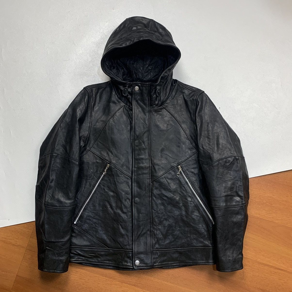 RRL Ralph Lauren × Schott Schott Hooded bikers leather jacket Size US M / EU 48-50 / 2 - 1 Thumbnail