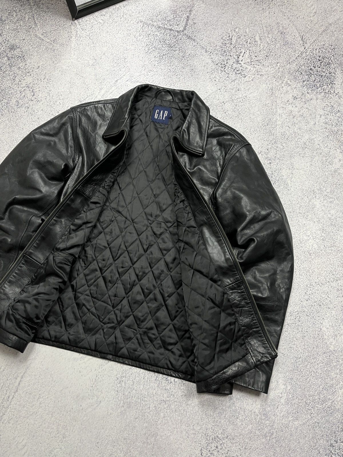 Gap Vintage GAP Black Genuine Leather Jacket Avantgarde Grunge Size US L / EU 52-54 / 3 - 9 Thumbnail