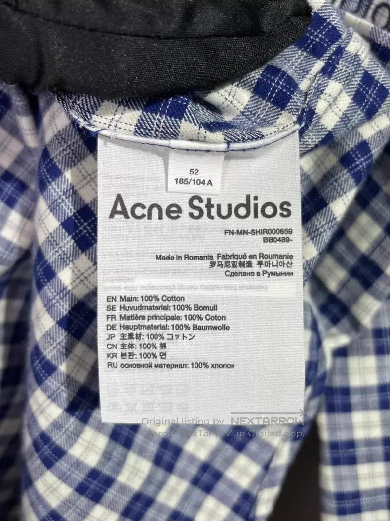 Acne Studios Acne Studios Blue and White Plaid Shirt Size US L / EU 52-54 / 3 - 5 Thumbnail