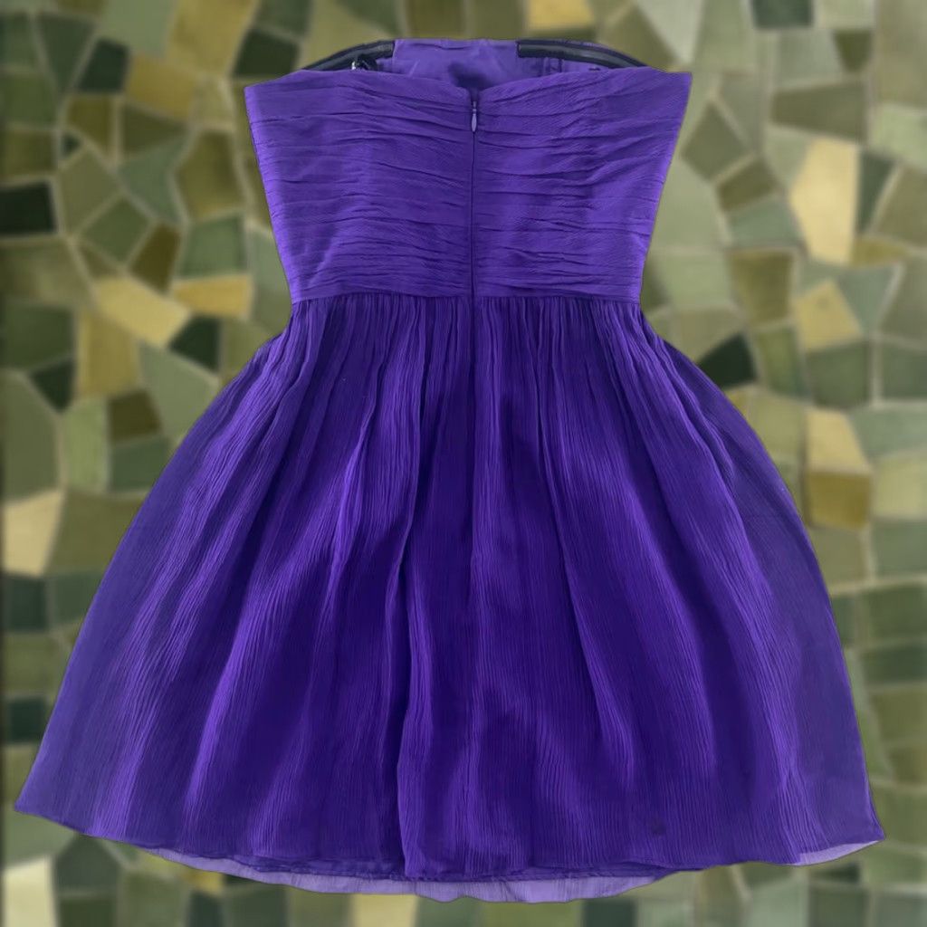 Donna Morgan Donna Morgan Purple 100% Silk Ruched Strapless Party Prom Cocktail Dress 2 Dress Size XS / US 0-2 / IT 36-38 - 1 Thumbnail