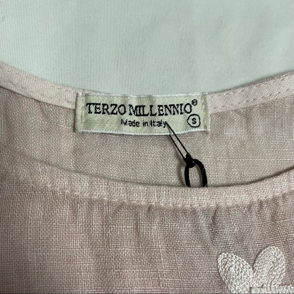Other NWT New Terzo Millennio Pink Embroidered Linen Top Made in Size S / US 4 / IT 40 - 7 Thumbnail