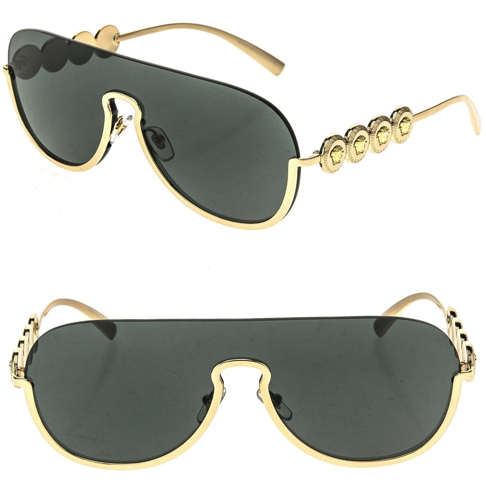 Versace VERSACE VE2215 2215 Coin Medusa Stud Gold Black Pilot Mask Size ONE SIZE - 1 Thumbnail