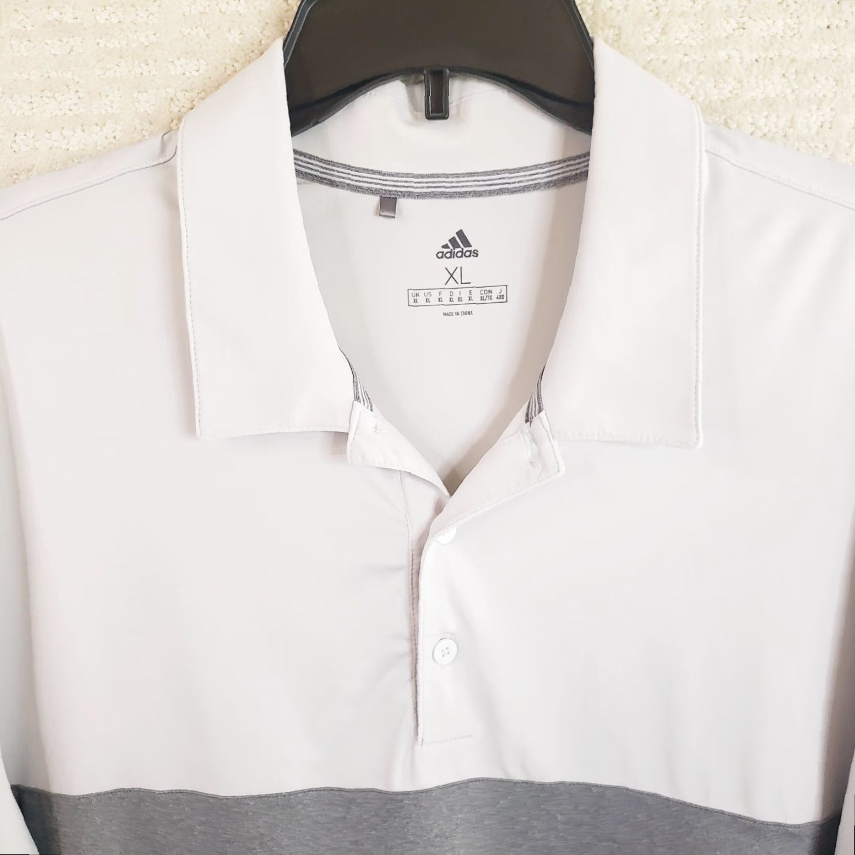 Adidas Adidas Shirt Men's XL White Gray Colorblock Polo Lightweight Golf Casual Shirt Size US XL / EU 56 / 4 - 3 Thumbnail