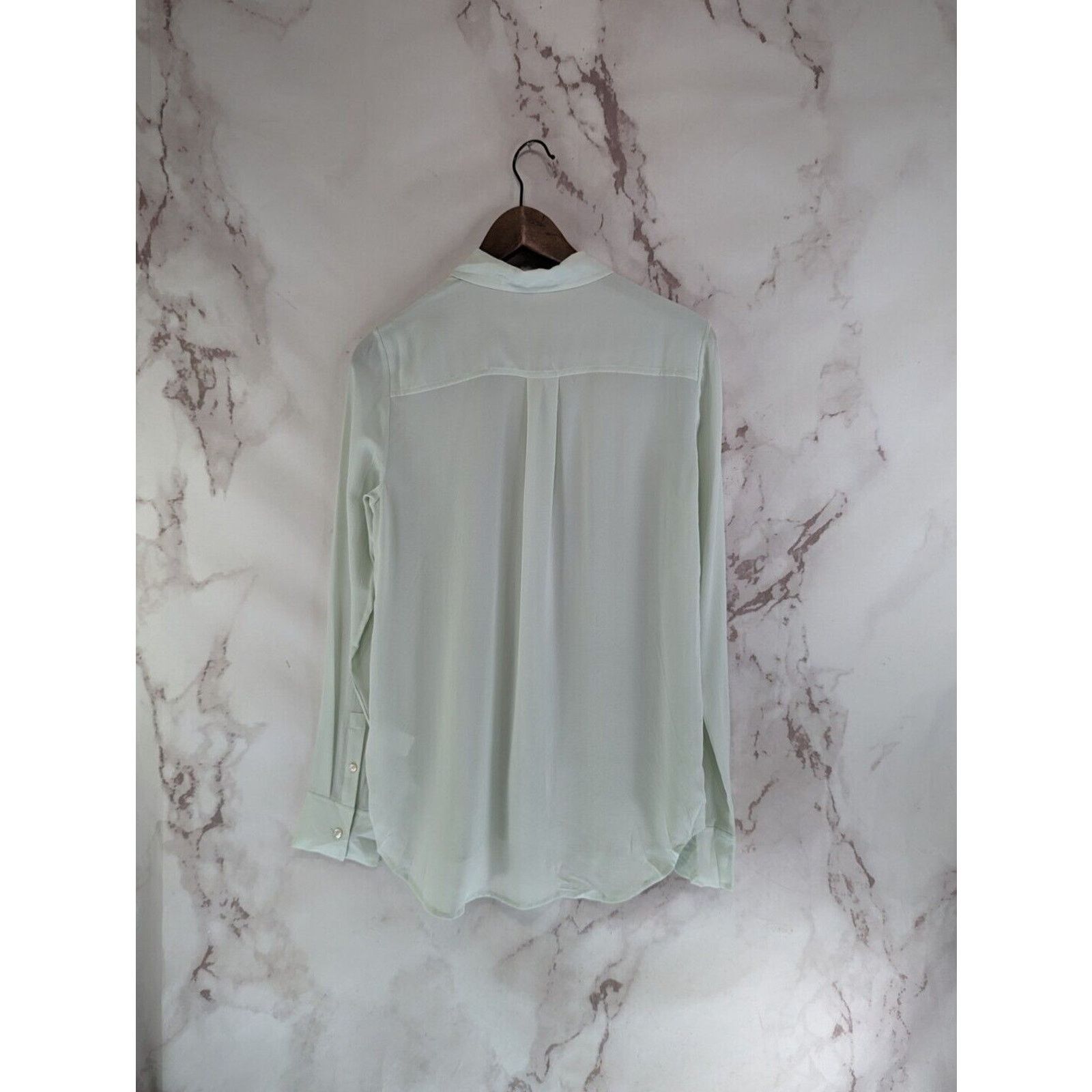 Everlane Everlane Top Women Small 4 Blue Clean Silk Blouse Button Size S / US 4 / IT 40 - 6 Thumbnail