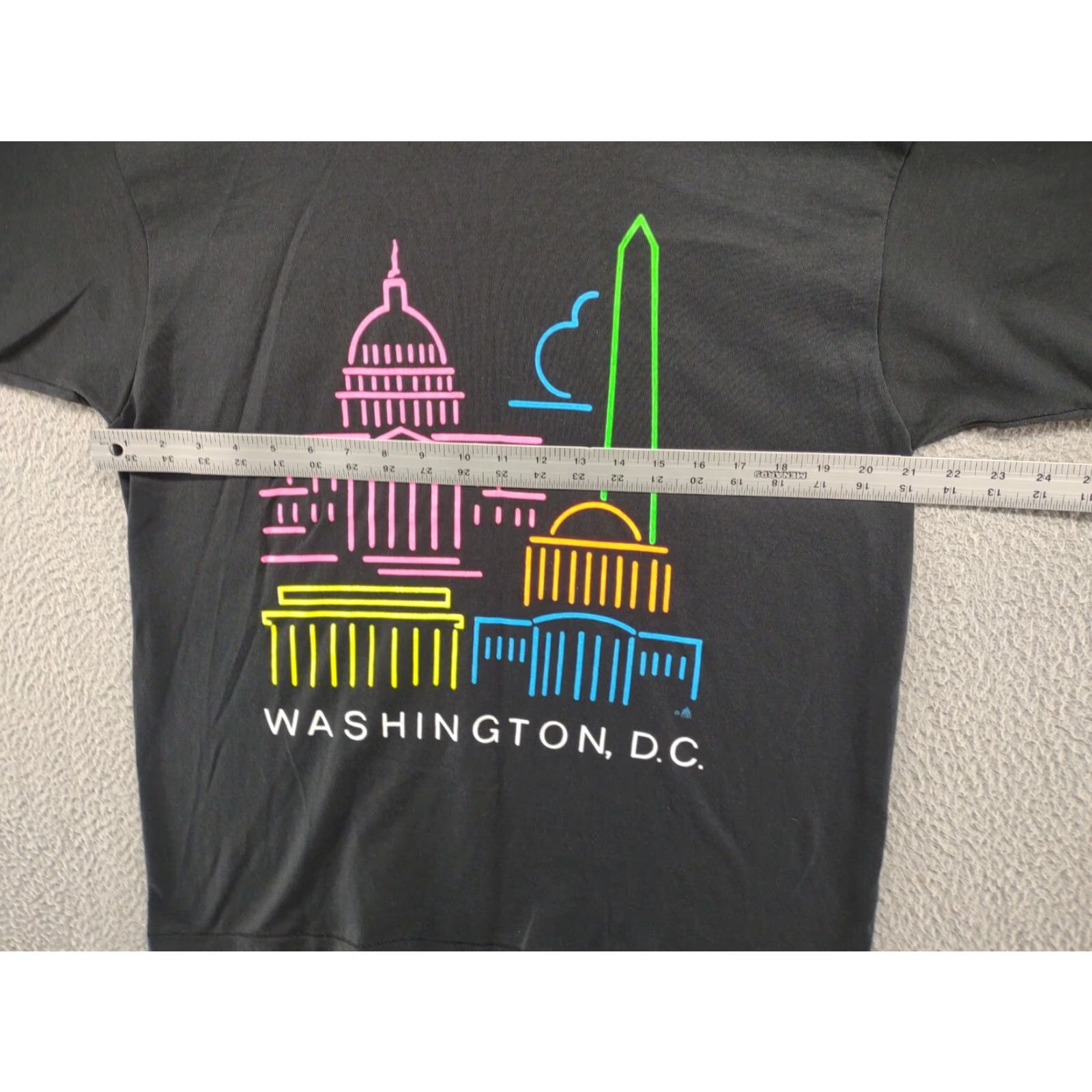 Fruit Of The Loom VINTAGE Washington DC Neon Skyline Single Stitch T-Shirt Men's Large Nike Size US L / EU 52-54 / 3 - 5 Thumbnail