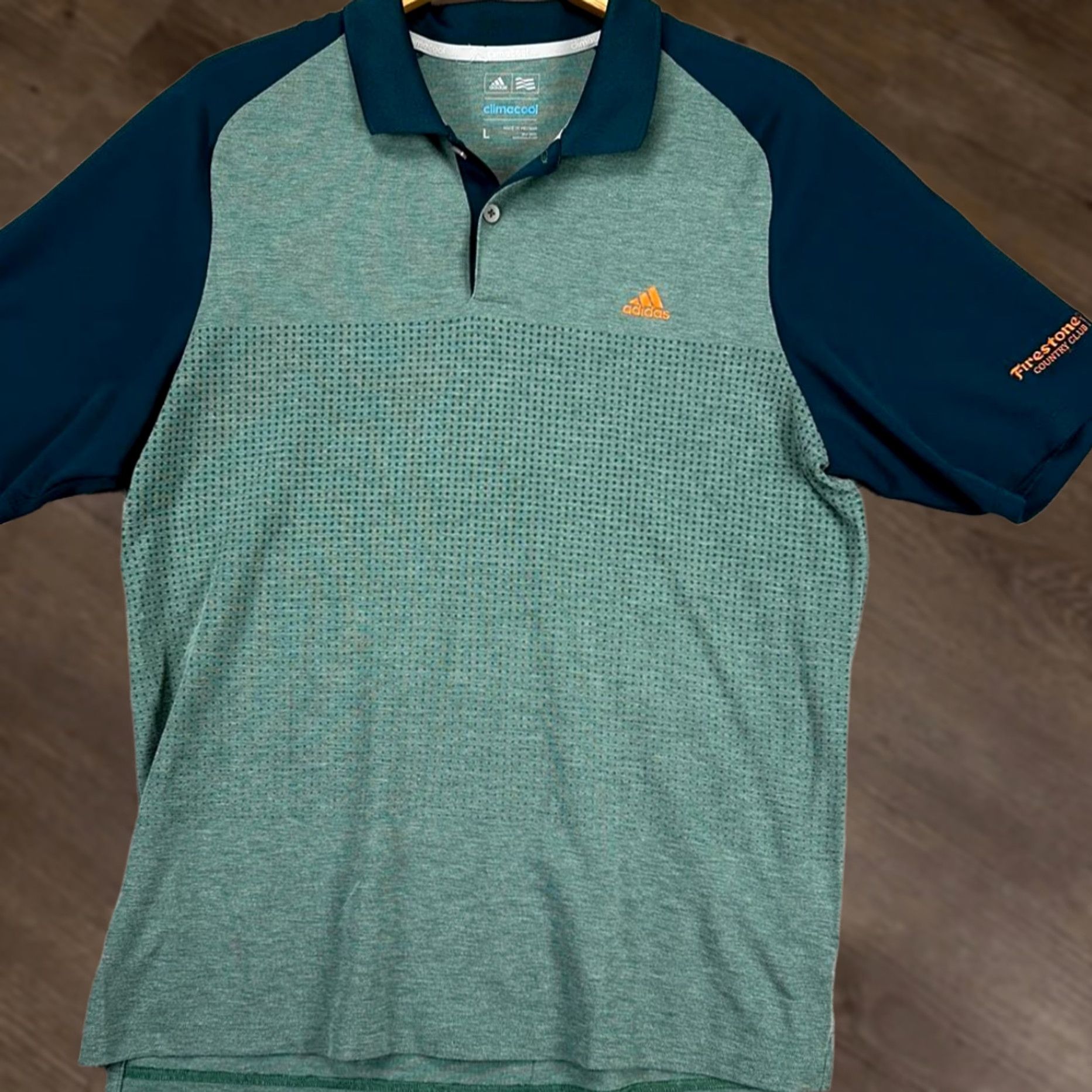Adidas Adidas Polo Shirt Mens Large Climacool Green Colorblock Golf Short Sleeve Rugby Size US L / EU 52-54 / 3 - 1 Thumbnail