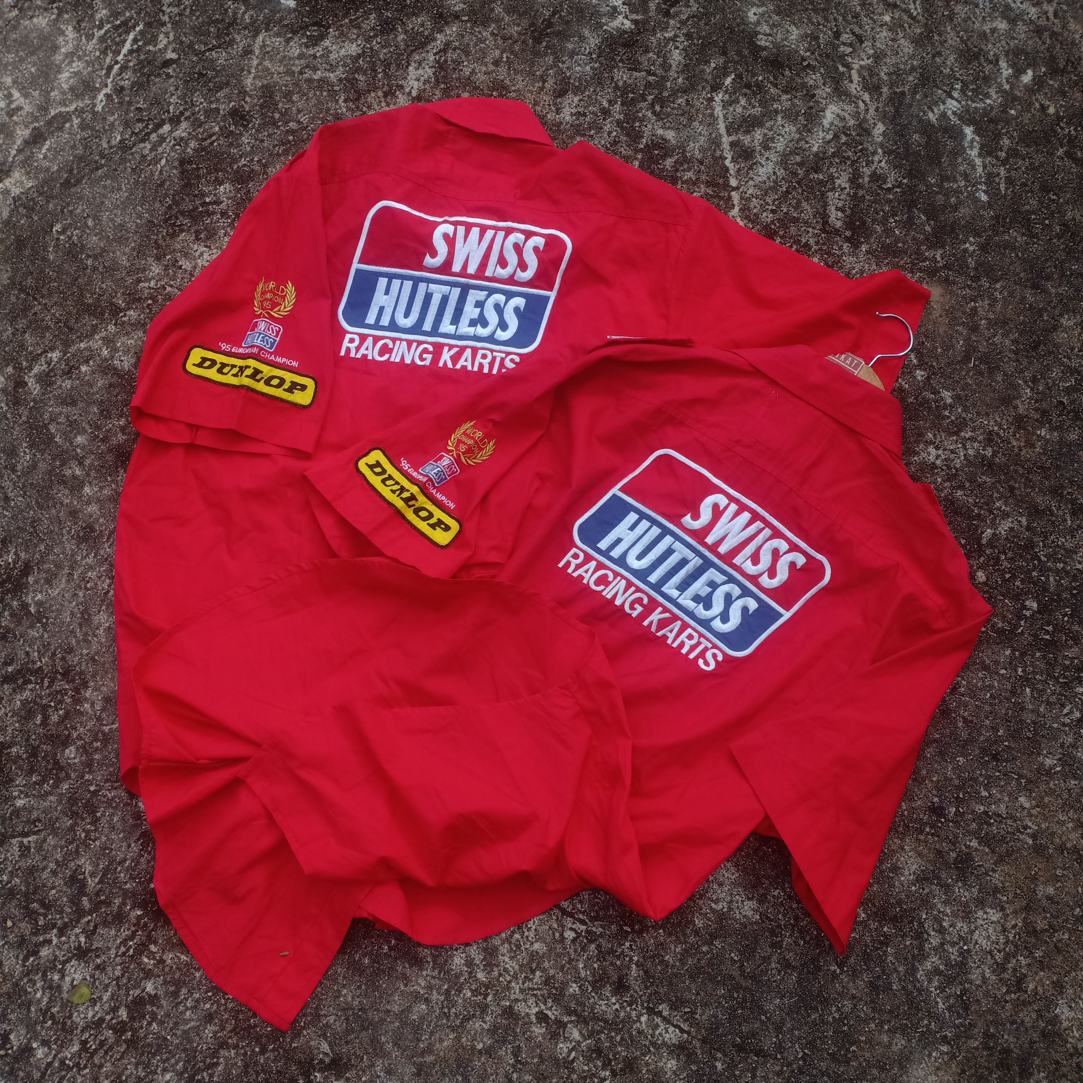 image of Formula Uno Vintage 1995 Swiss Hutless Nascar Racing Karts Team in Red, Men's (Size Medium)