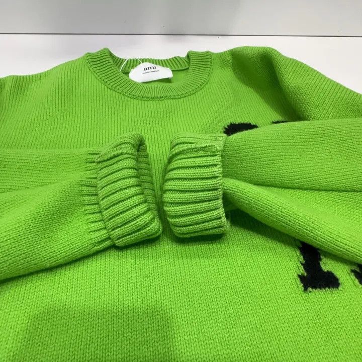 Other Ami Paris Love Logo Green Wool Sweater -2507 Size US S / EU 44-46 / 1 - 6 Thumbnail