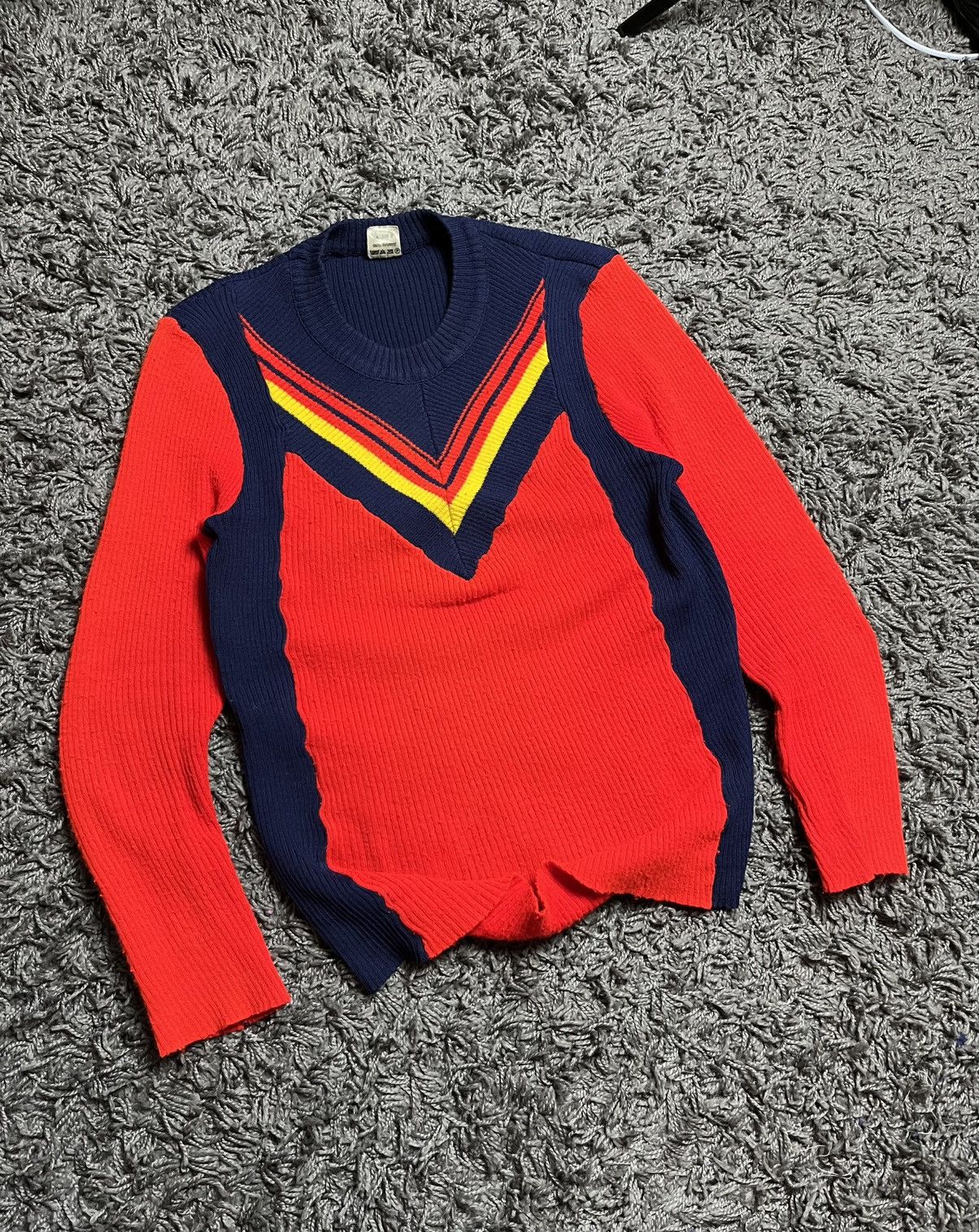 Vintage 70s Vintage West Germany Knit Training Sweater - Pattern Size US M / EU 48-50 / 2 - 1 Thumbnail