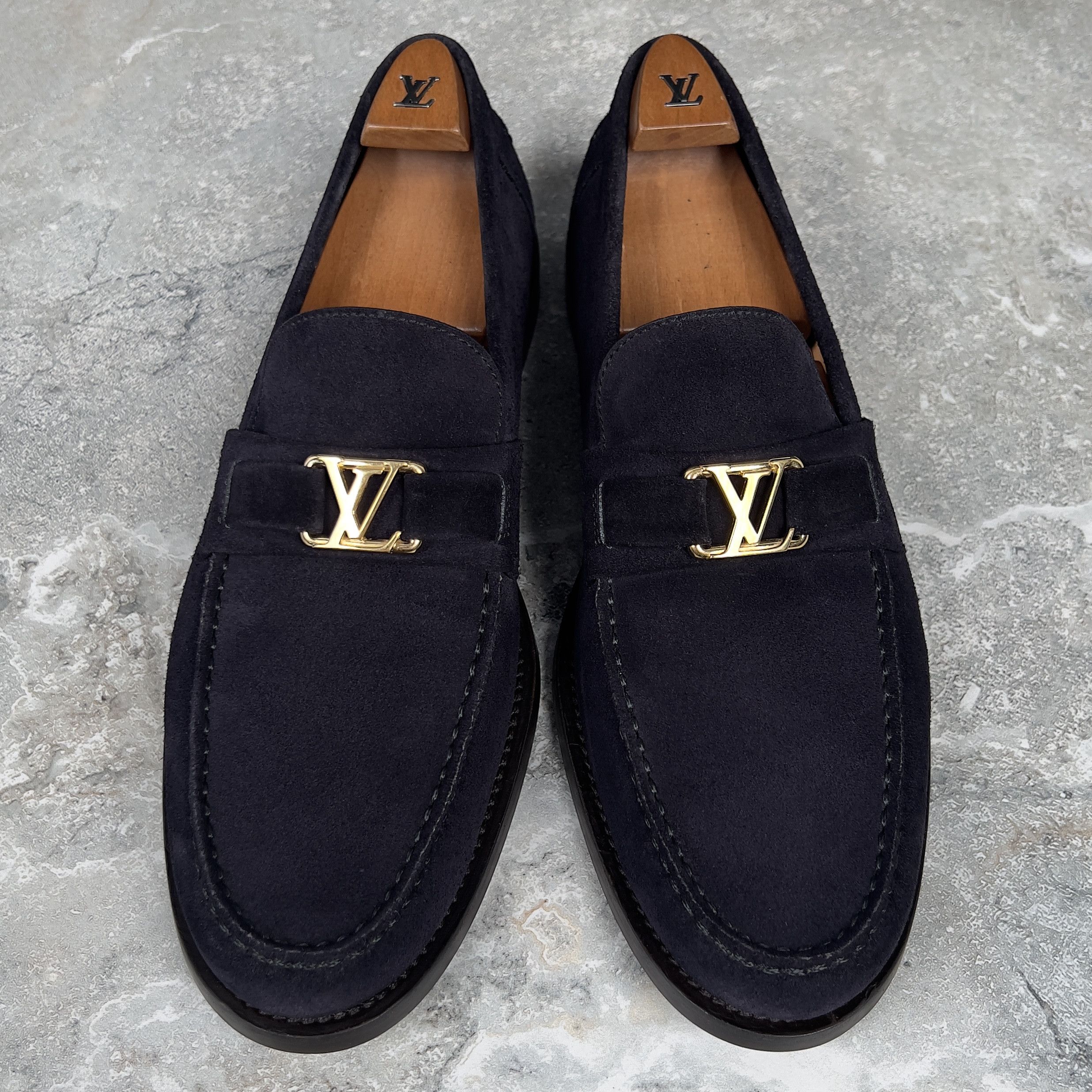 Louis Vuitton Louis Vuitton Logo LV Major Loafers Blue Suede Size US 8.5 / EU 41-42 - 5 Thumbnail