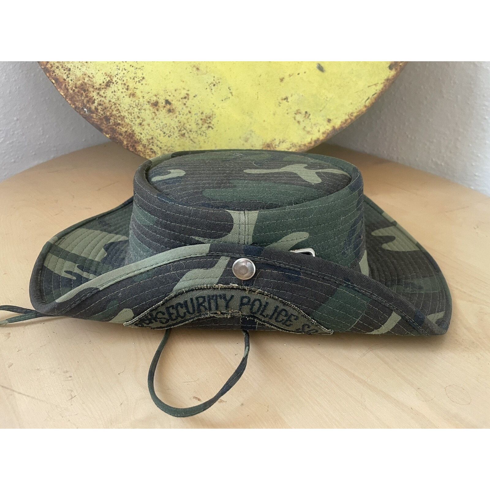 Vintage Authentic Vietnam Camouflage Boonie Hat 8th Security Police Size ONE SIZE - 1 Thumbnail