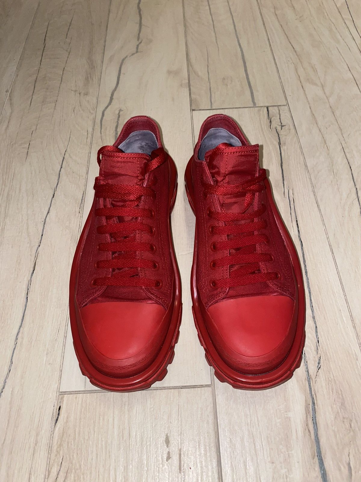 Raf Simons Raf Simons Red Detroit Runner Low-Top Sneakers Size US 8 / EU 41 - 2 Thumbnail