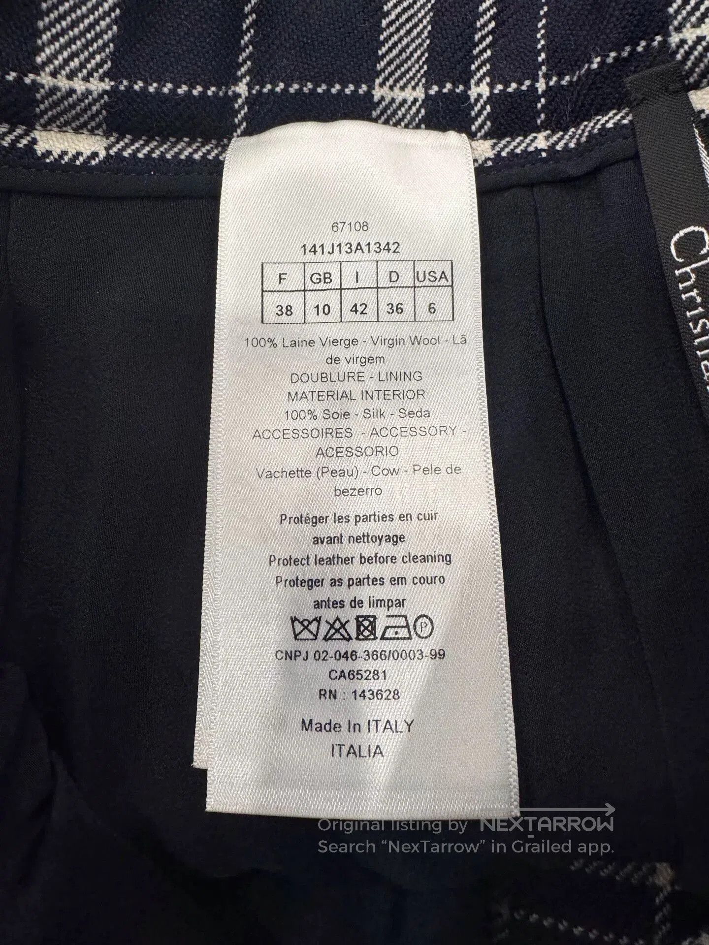Dior Dior Plaid Wool Pleated Skirt. Size 37" - 5 Thumbnail