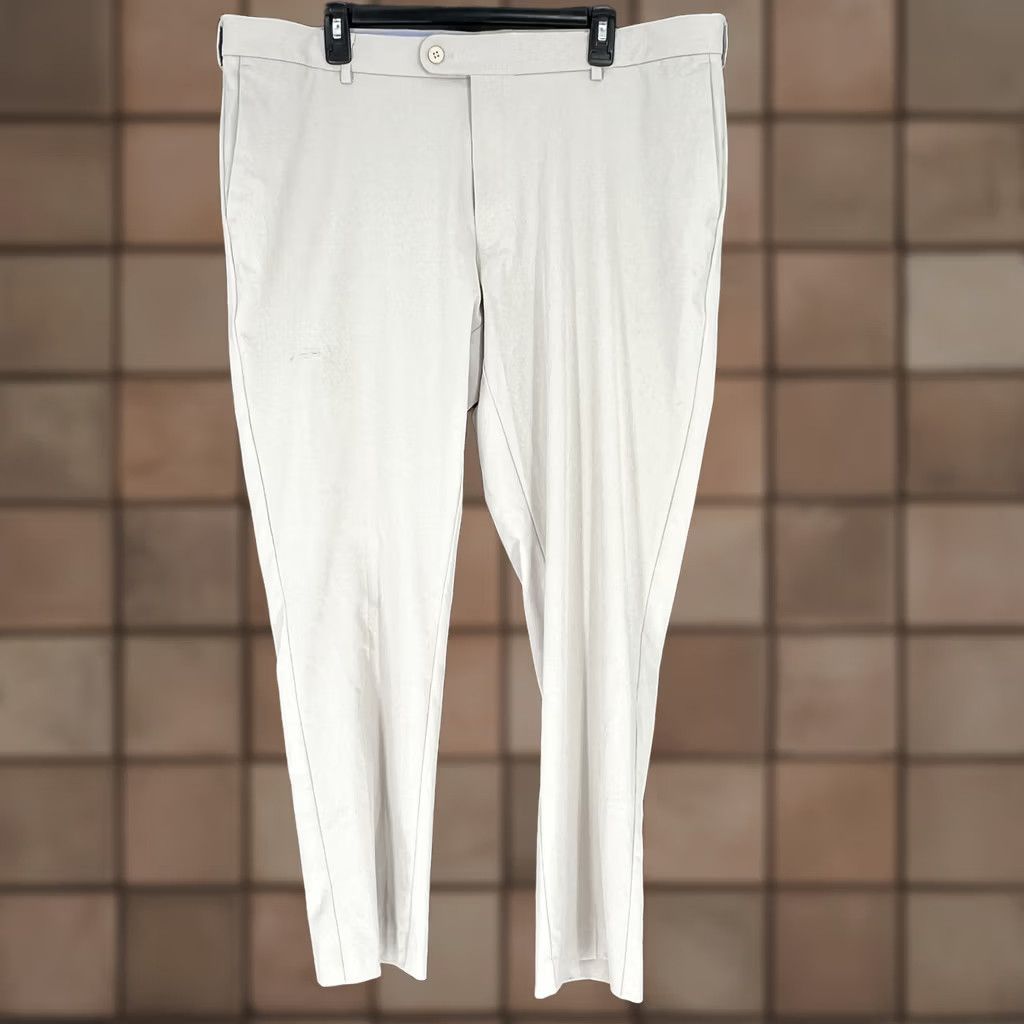 Peter Millar Peter Millar Men's Khaki Flat Front Pants Size 40x30 Beige Twill Chino Regular Straight Zipper Button Pockets Crown Crafted Size US 40 / EU 56 - 1 Thumbnail