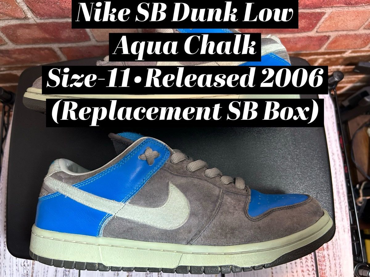 image of Nike Sb Dunk Low ‘Aqua Chalk’ Size-11 Shoes in Grey, Men's