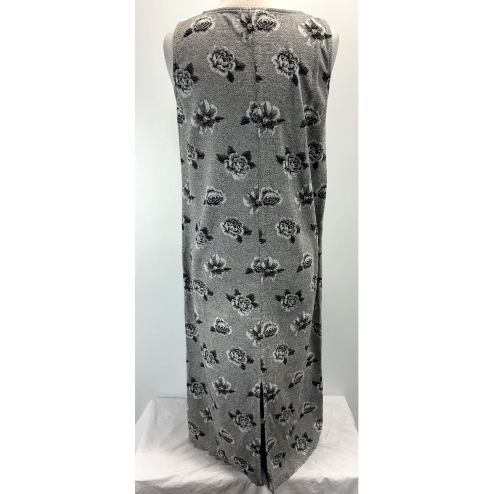 Marcs Hot Cotton Marc Ware Floral Maxi Dress Women’s Medium Grey Sleeveless Made USA Size M / US 6-8 / IT 42-44 - 3 Thumbnail