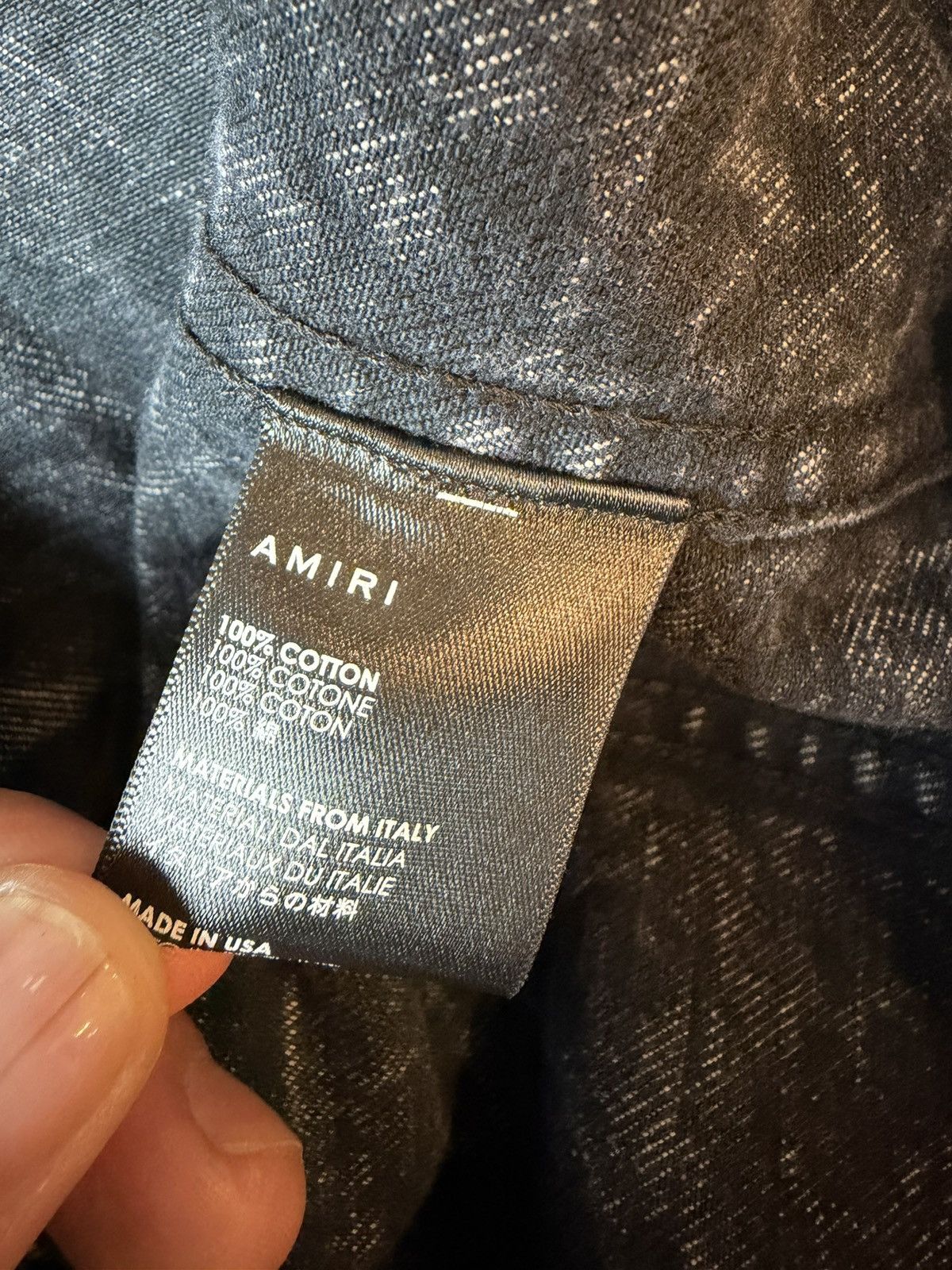 Amiri AMIRI DISTRESS BLACK DENIM JACKET EITH PINK STRIPE Size US S / EU 44-46 / 1 - 6 Thumbnail