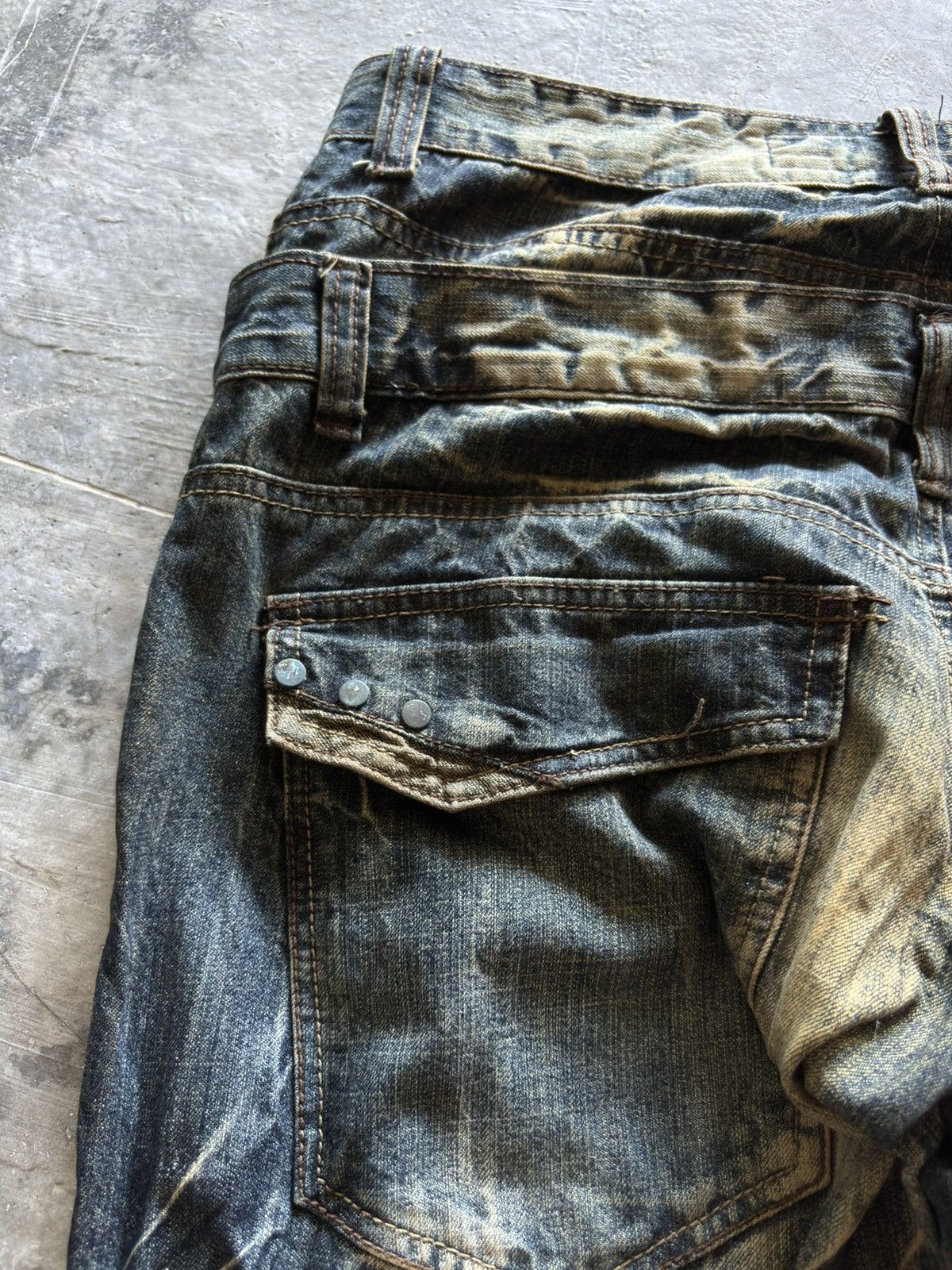 If Six Was Nine PUNK MINISTRY double waist crazy rusty wash japanese mudmax Size US 31 - 16 Thumbnail