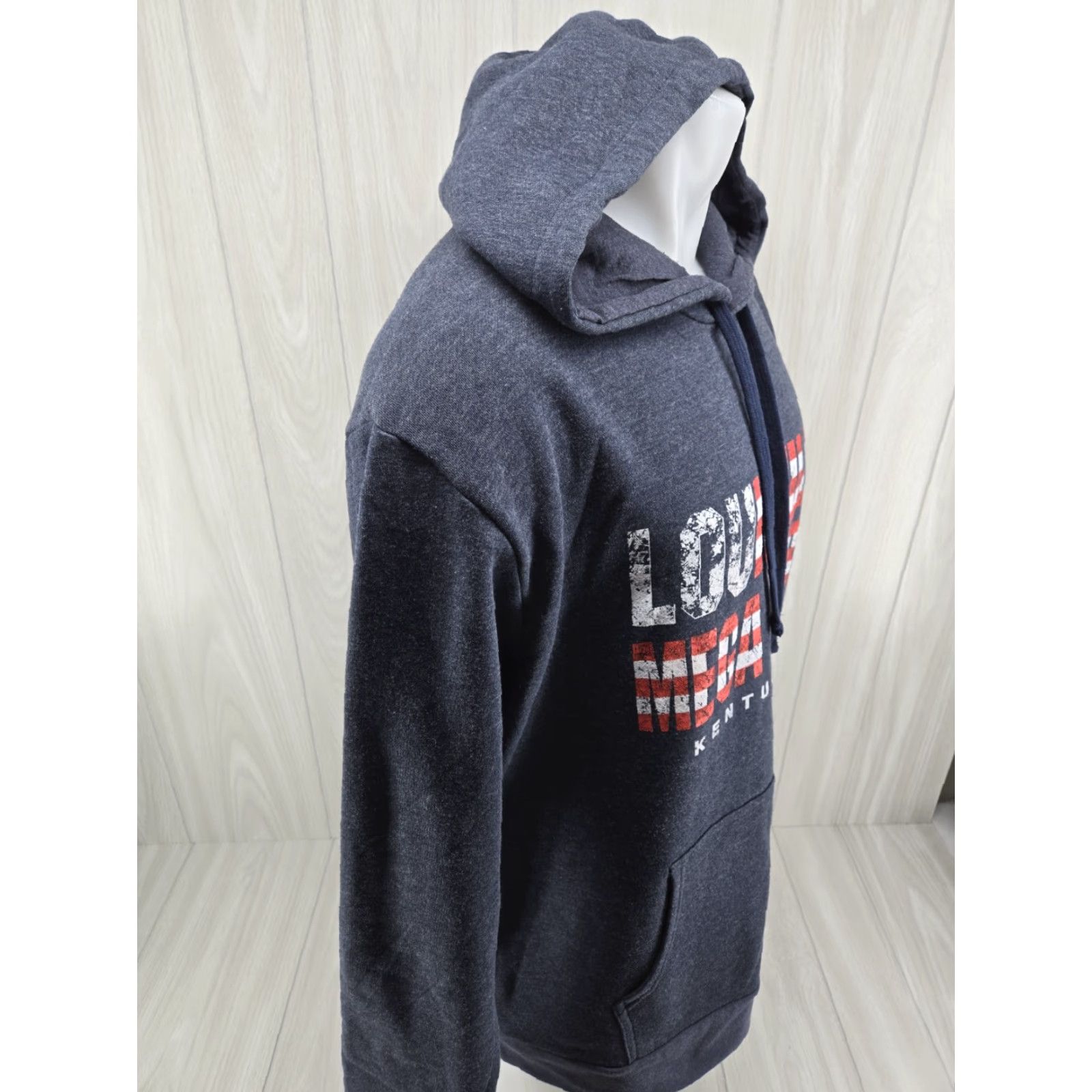 Next Level VINTAGE Louisville Mega Cavern Hoodie Mens XL Blue Pullover Size US XL / EU 56 / 4 - 7 Thumbnail