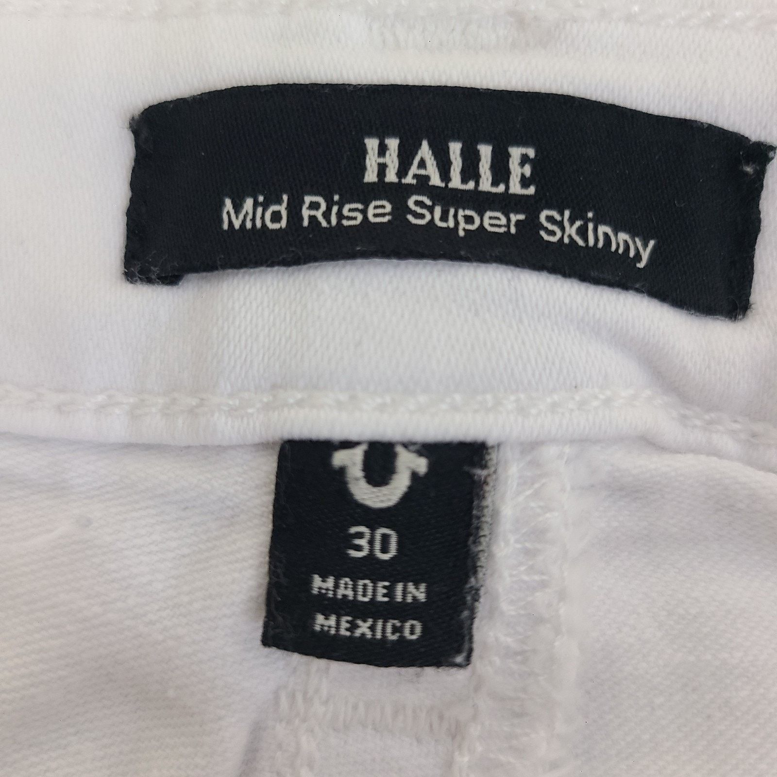 True Religion True Religion Jeans Women's 30 HALLE Mid Rise Skinny White Size 30" / US 8 / IT 44 - 2 Thumbnail