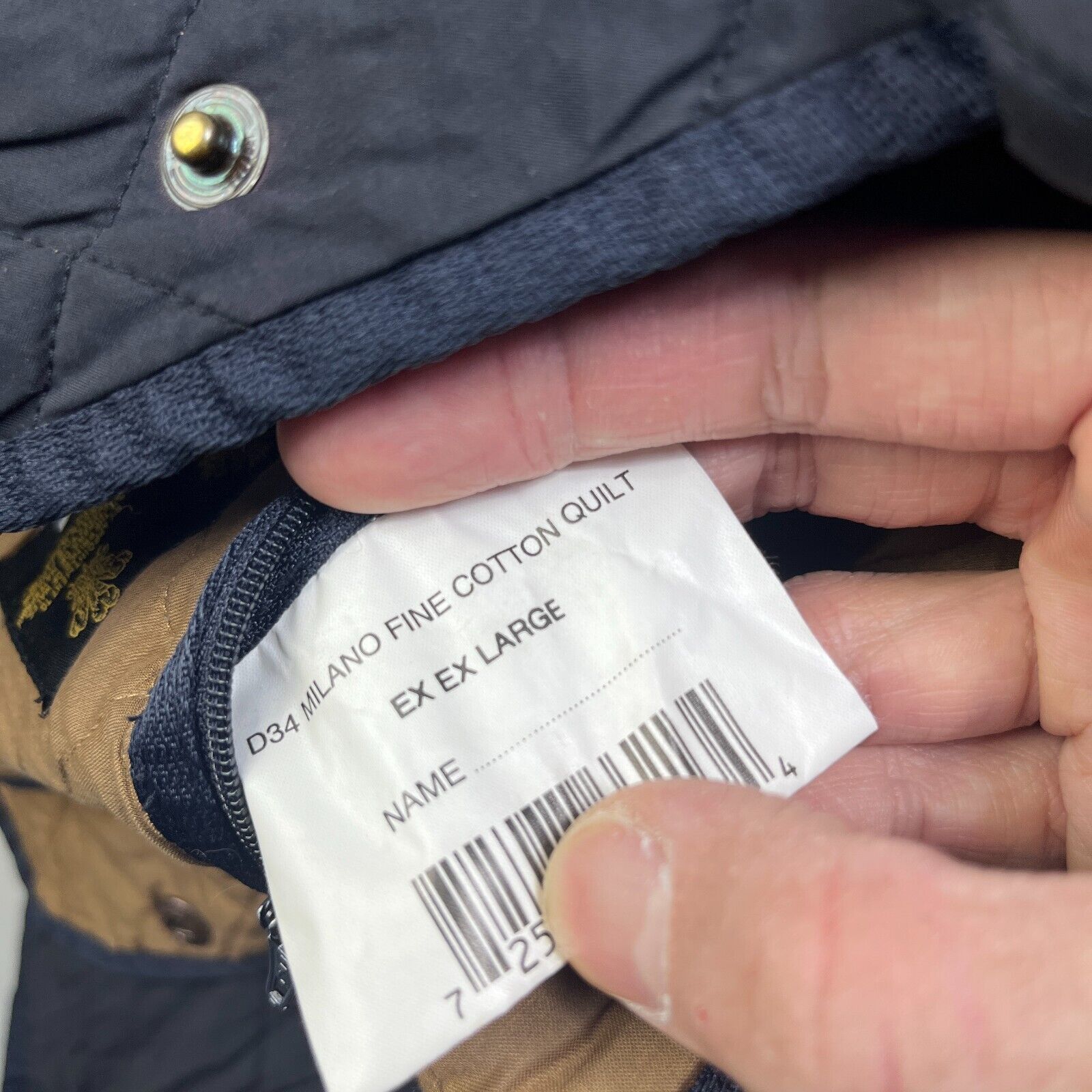 Barbour × Vintage Vintage Barbour D34 Milano Fine Cotton Quilt Jacket Mens 2XL Size US XXL / EU 58 / 5 - 8 Thumbnail