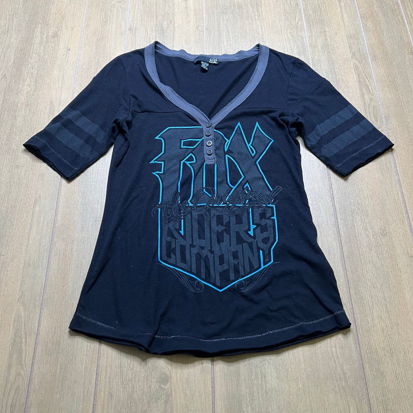 Fox Racing Fox Racing Shirt Womens Medium Black Gray V Neck Y2K Size M / US 6-8 / IT 42-44 - 1 Thumbnail