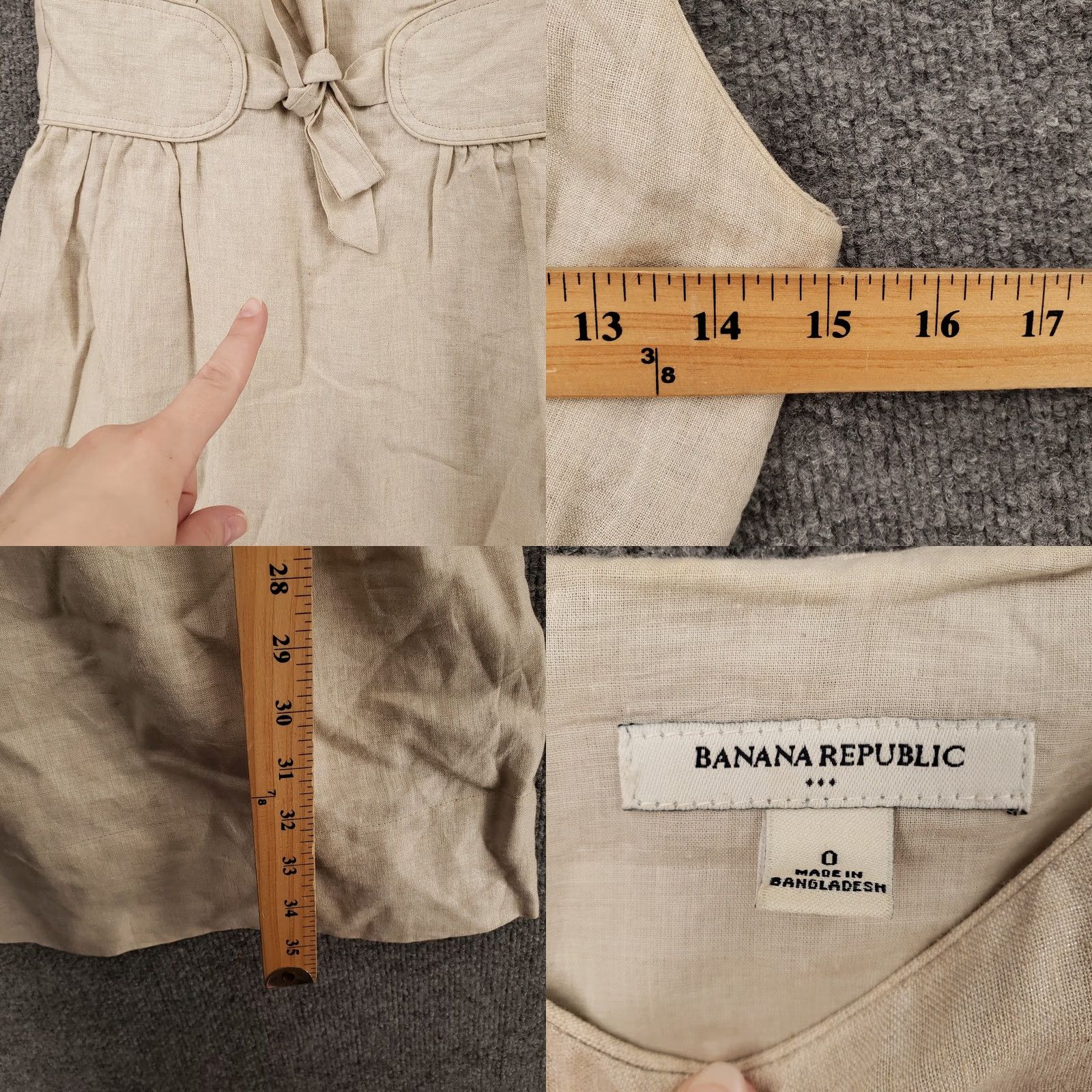Banana Republic Banana Republic Dress Womens 0 Beige Mini Sheath Sleeveless Linen Side Zip Dress Beige Women's Mini Sheath Linen Side Zip 0 XS? Size XS / US 0-2 / IT 36-38 - 9 Thumbnail