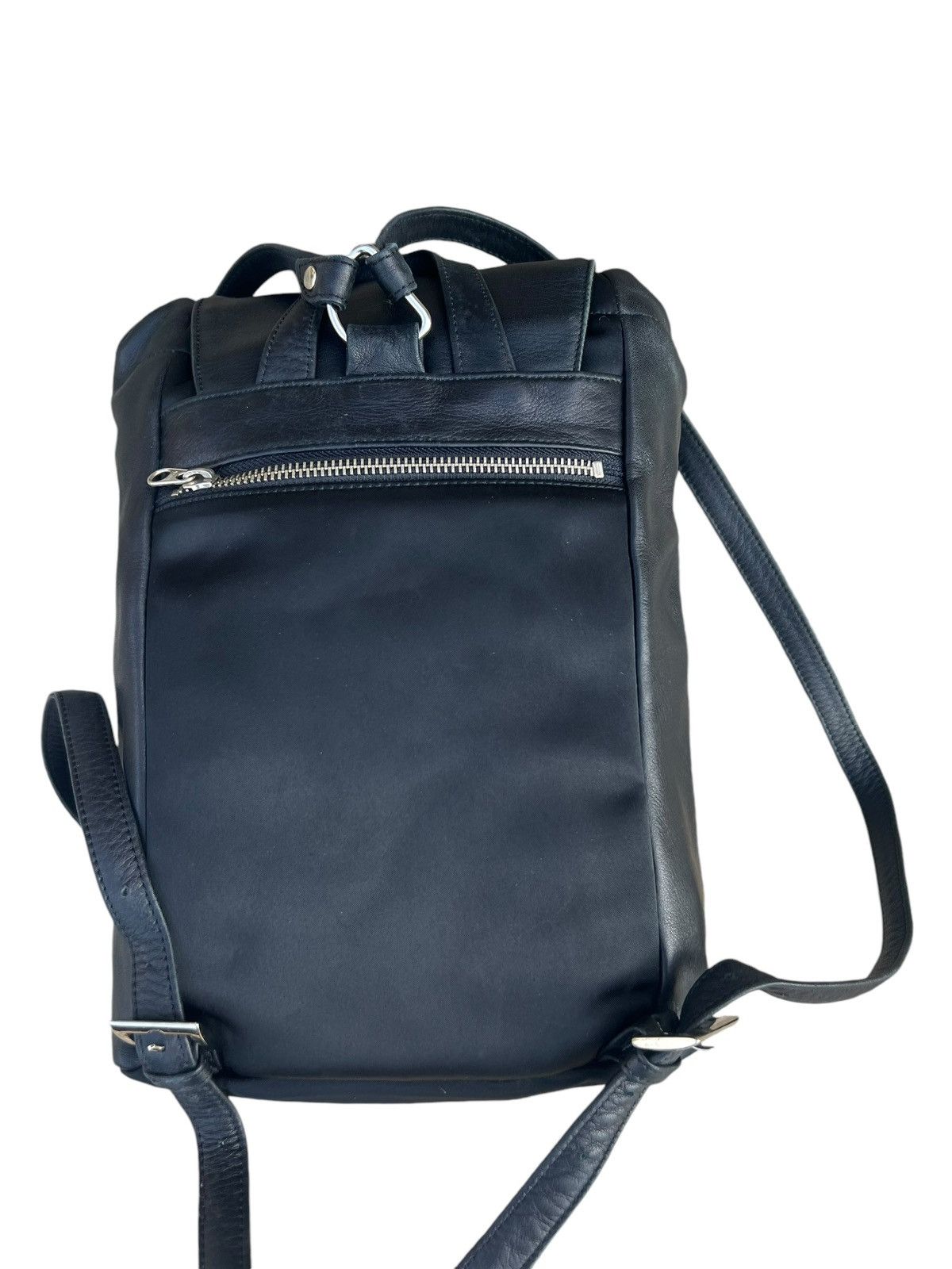 Leather Vintage 90s UCOB Patina Black Leather Cargo Backpack Bag Size ONE SIZE - 11 Thumbnail