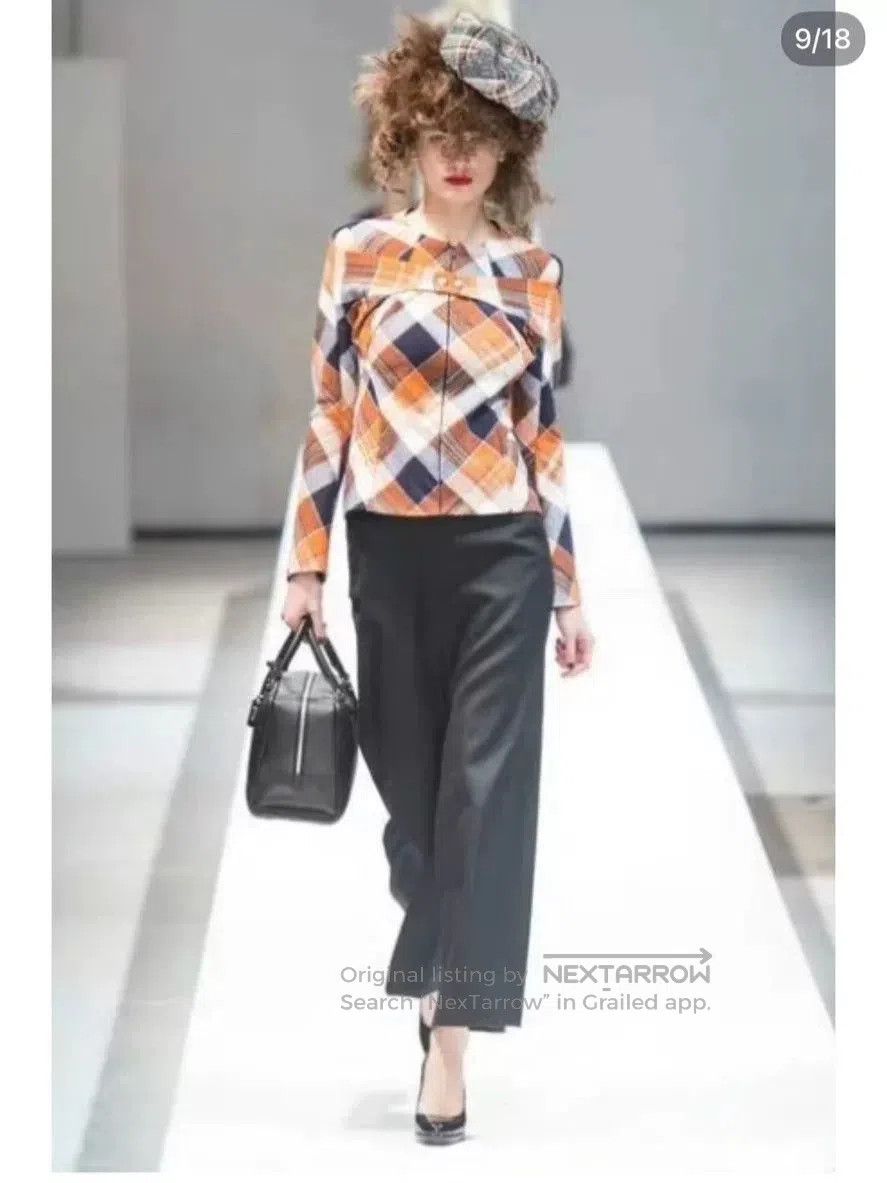 junya watanabe mixed wool blend plaid top.