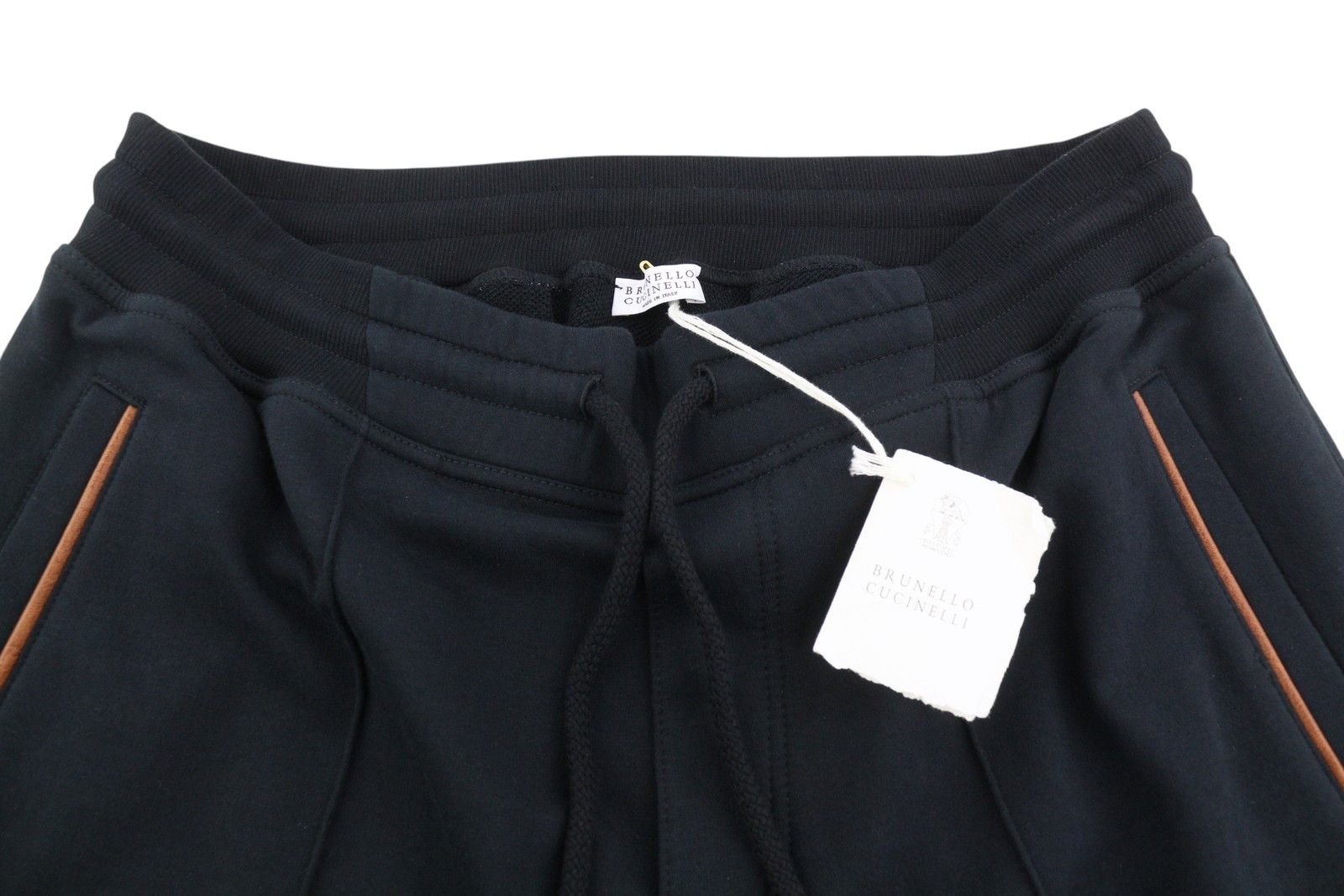 Brunello Cucinelli M Black Drawstring Waist Sweatpants 87047 Size US 32 / EU 48 - 6 Thumbnail