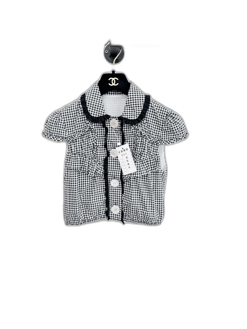 Prada Miumiu Checked Short Sleeve Shirt -2505 Size M / US 6-8 / IT 42-44 - 1 Thumbnail