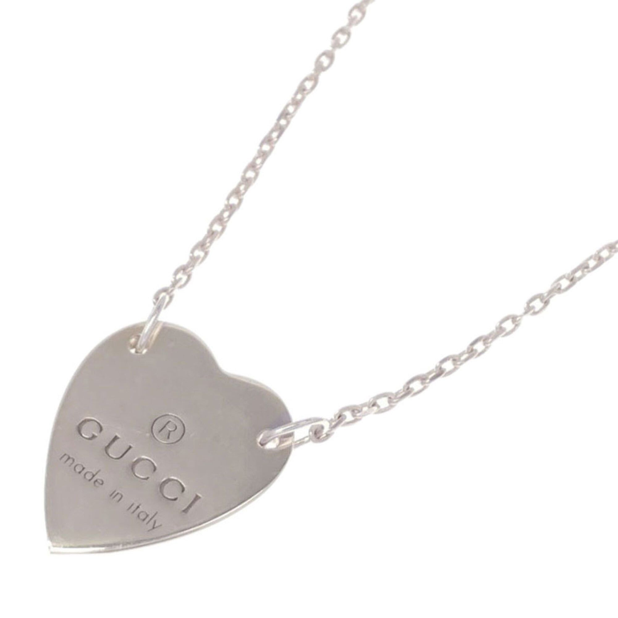 Gucci Gucci Heart Necklace, Silver, Women's Size ONE SIZE - 1 Thumbnail