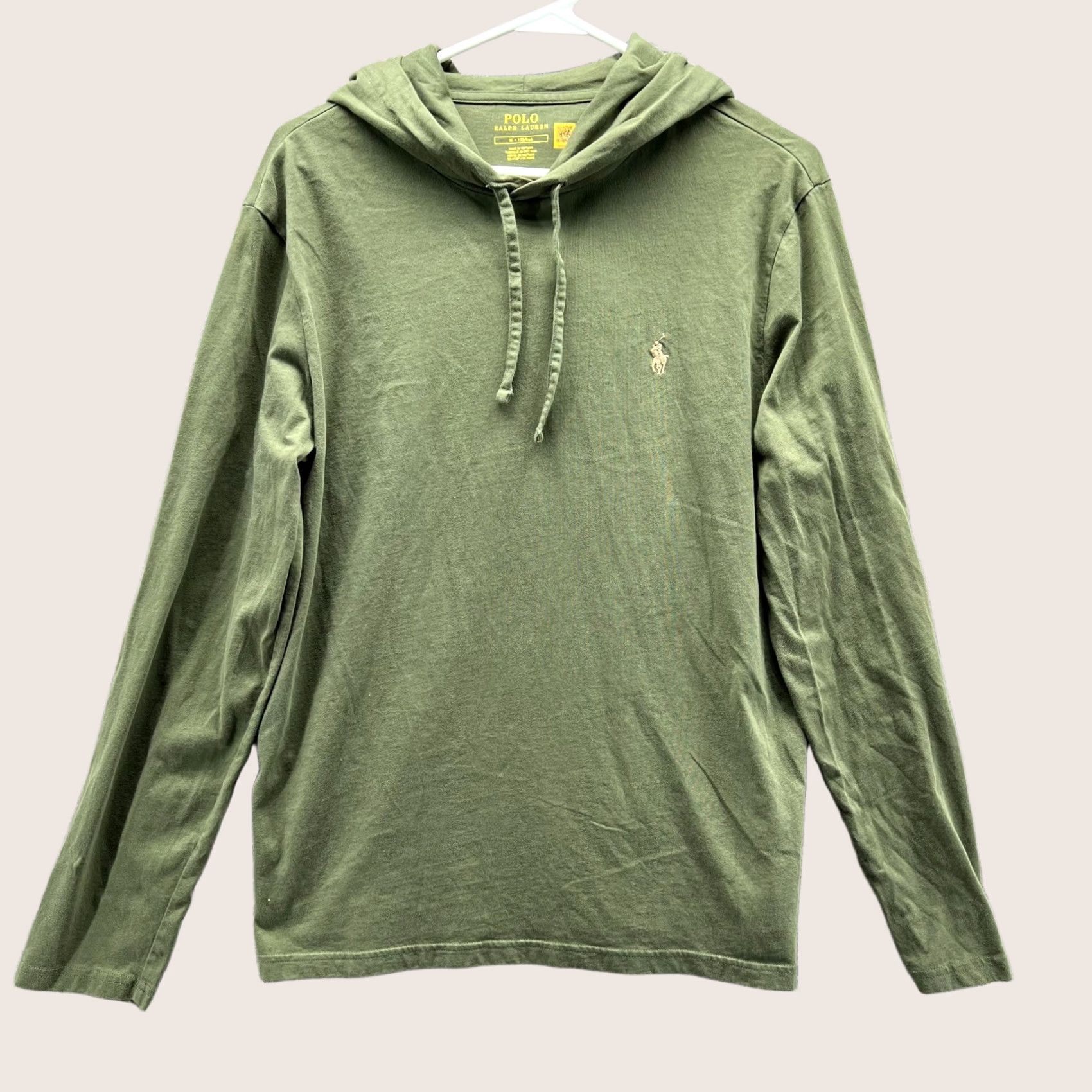 Polo Ralph Lauren VINTAGE Polo Ralph Lauren Hoodie Mens Medium Green Olive Pullover Fleece Pony Sweatshirt Size US M / EU 48-50 / 2 - 1 Thumbnail