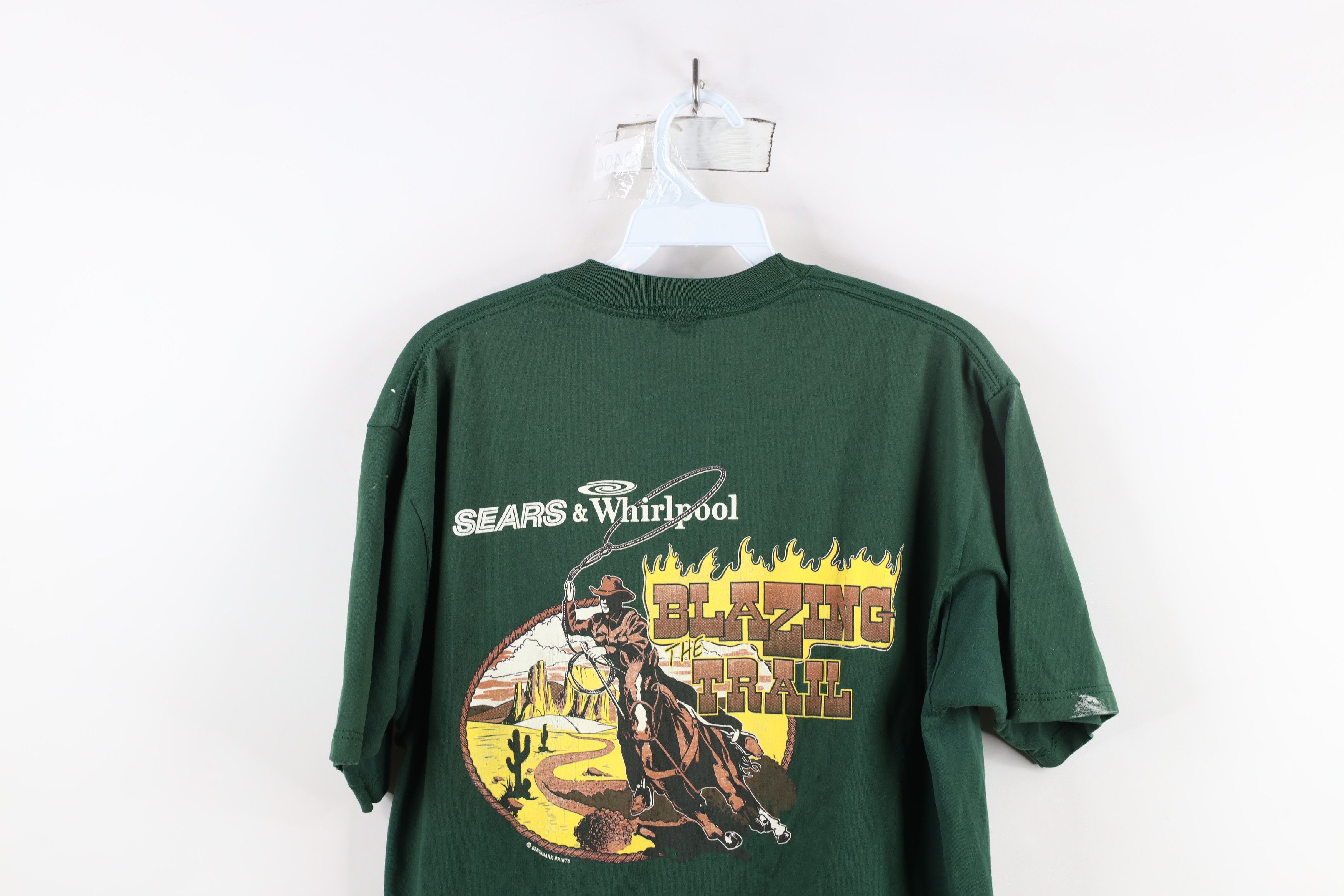 Vintage Vintage 90s Sears Whirlpool Western Cowboy T-Shirt Green Size US L / EU 52-54 / 3 - 13 Thumbnail