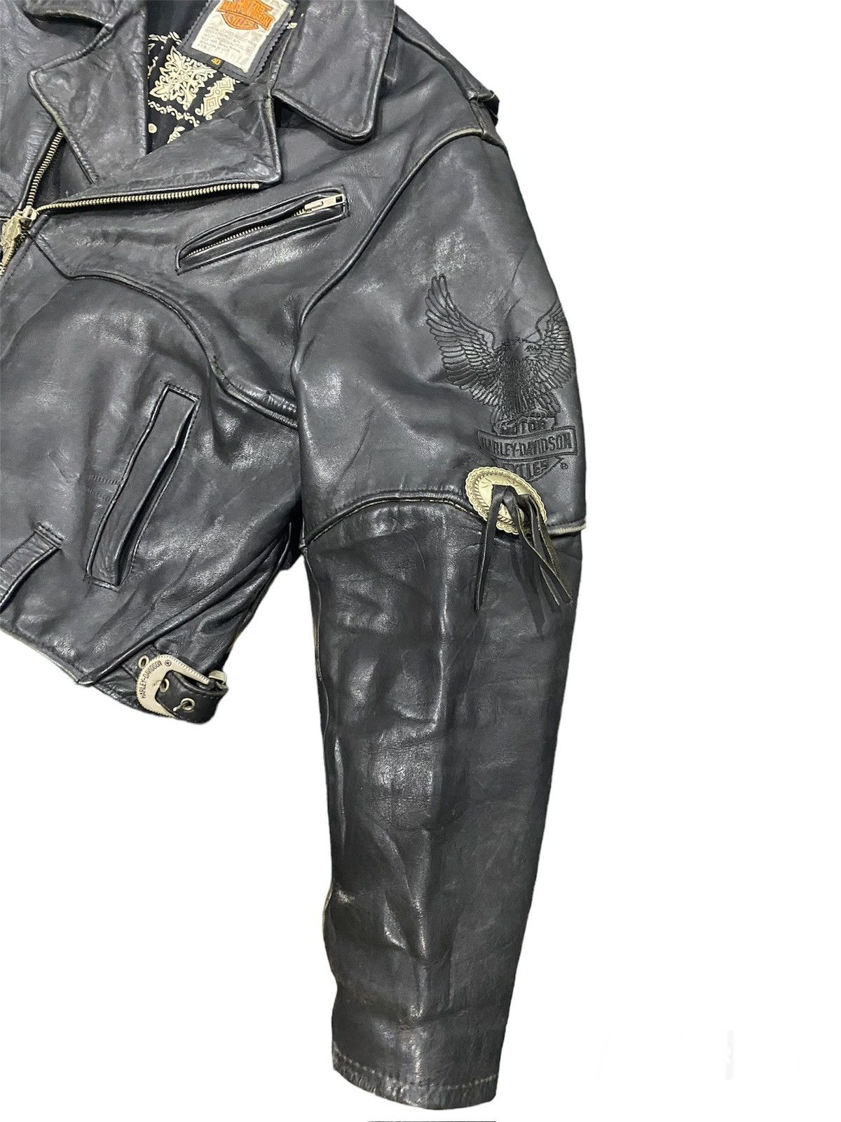Harley Davidson VINTAGE HARLEY DAVIDSON BIKER LEATHER JACKET SCREAMING EAGLE Size US M / EU 48-50 / 2 - 2 Thumbnail