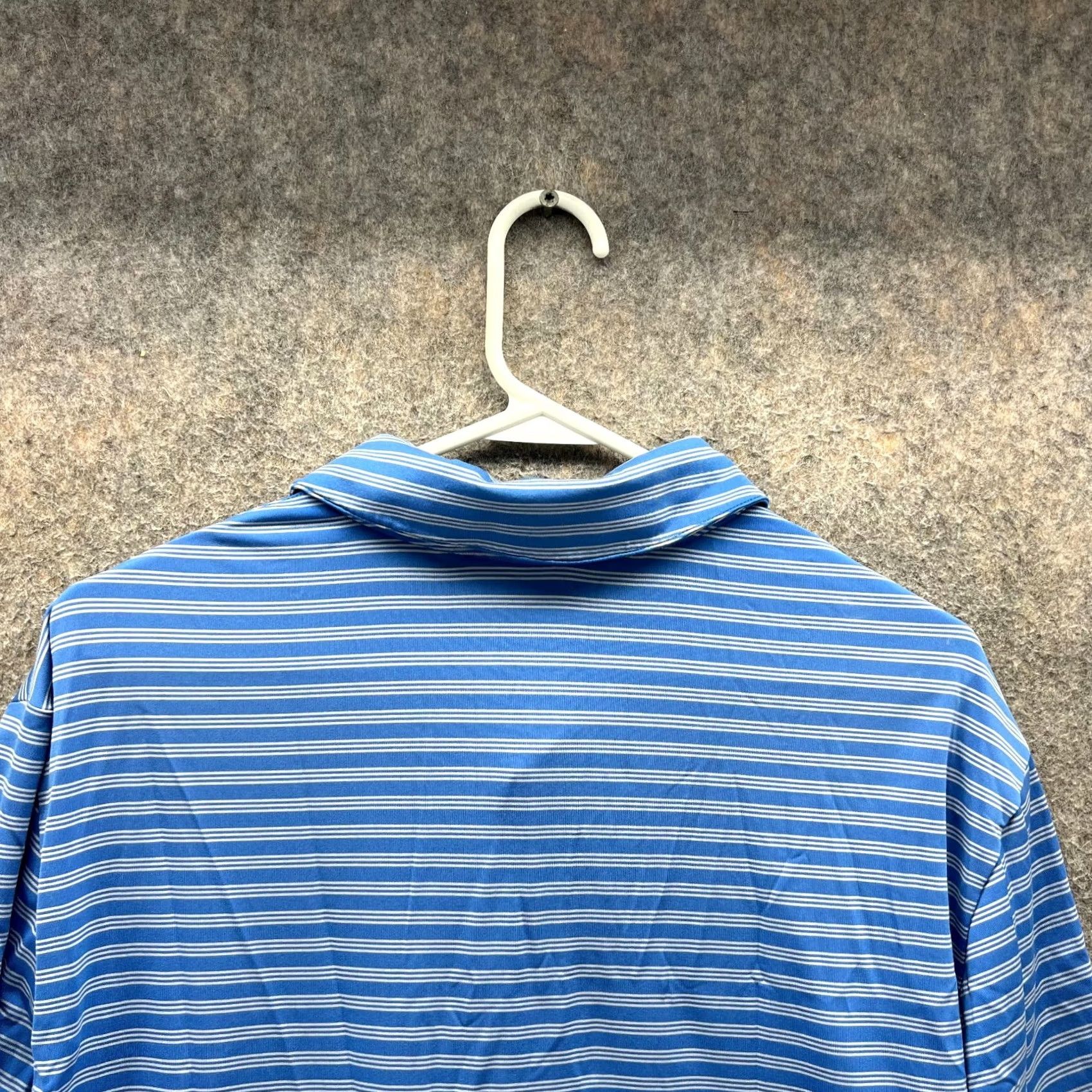 Adidas Adidas Polo Shirt Mens Large Blue Striped Golf Golfer Ultimate 2.0 Knit Athletic Shirt Polo Carded Size US L / EU 52-54 / 3 - 3 Thumbnail
