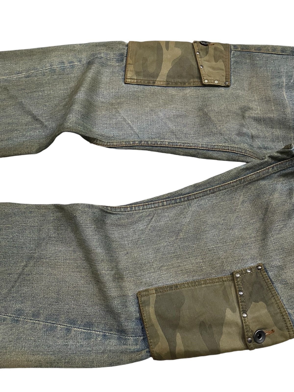 HIDEAWAYS × If Six Was Nine × In The Attic Hideaways Japan Muddy Dirty Double Waist Flared Cargo Jeans Size US 32 / EU 48 - 11 Thumbnail
